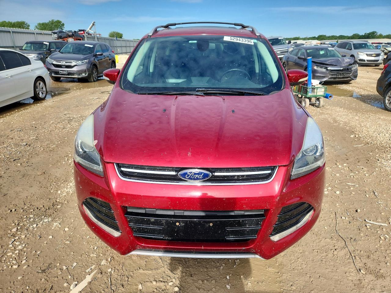 2013 Ford Escape Titanium Red vin: 1FMCU9J9XDUD69087
