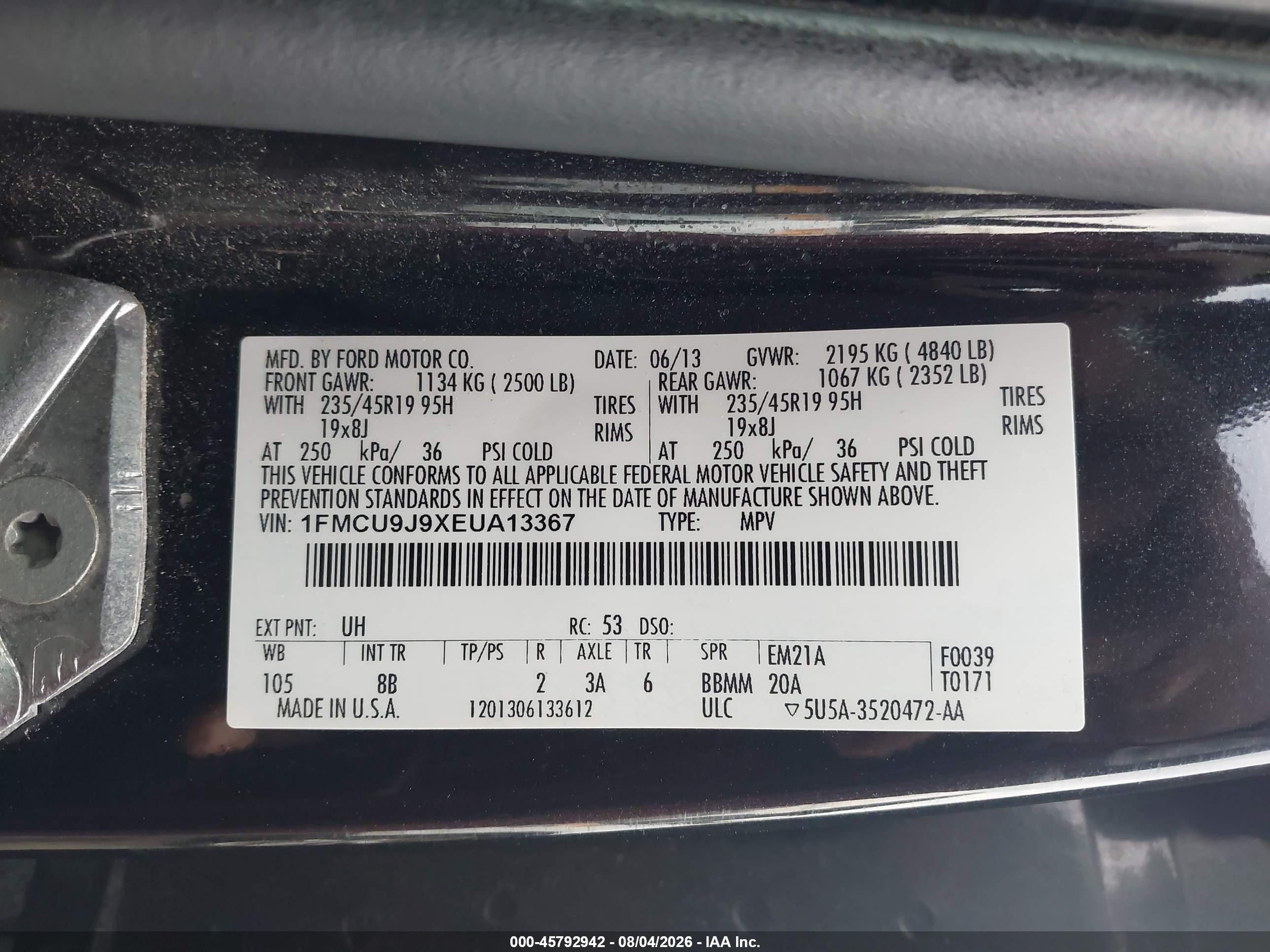 2014 Ford Escape Titanium Black vin: 1FMCU9J9XEUA13367