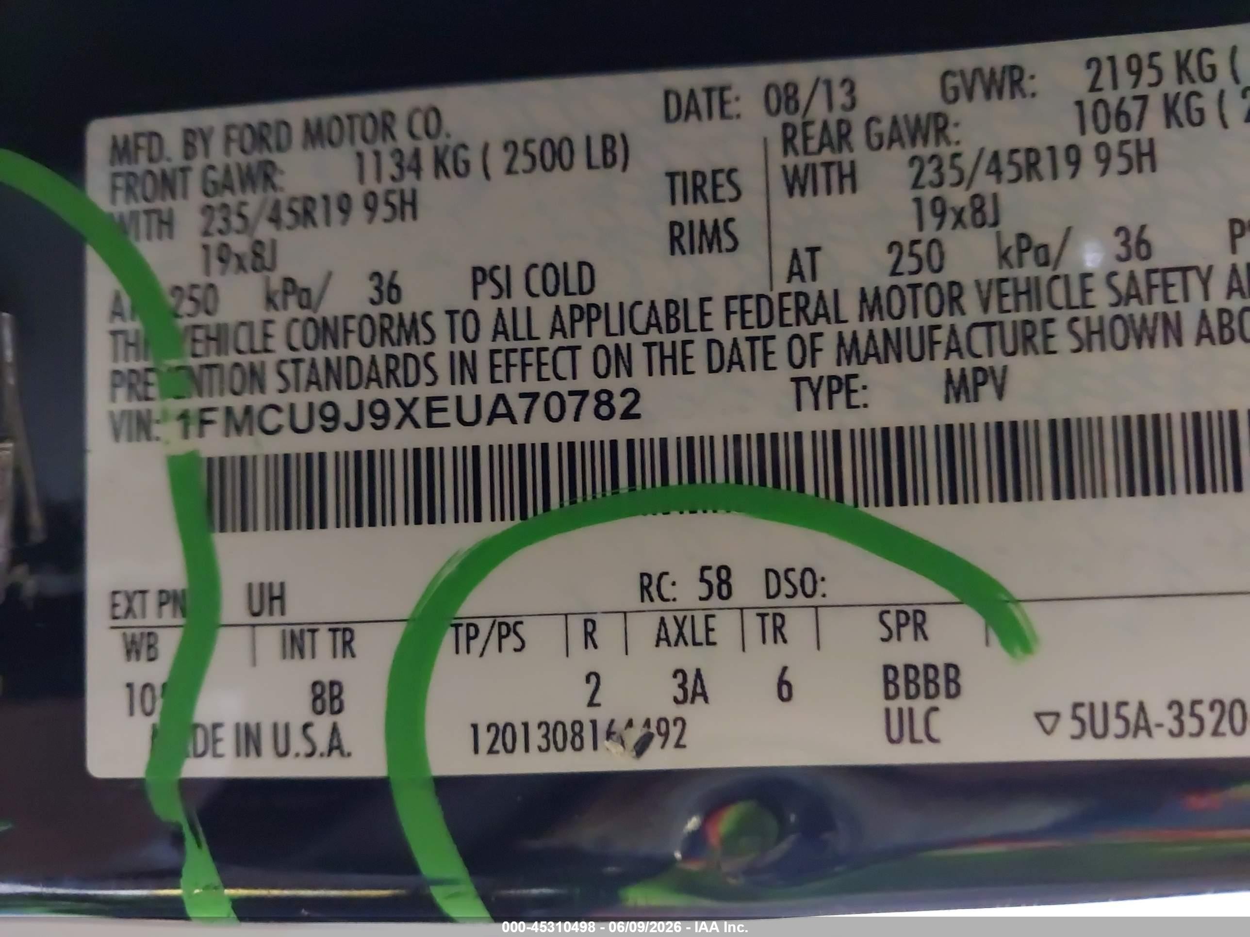 2014 Ford Escape Titanium Black vin: 1FMCU9J9XEUA70782