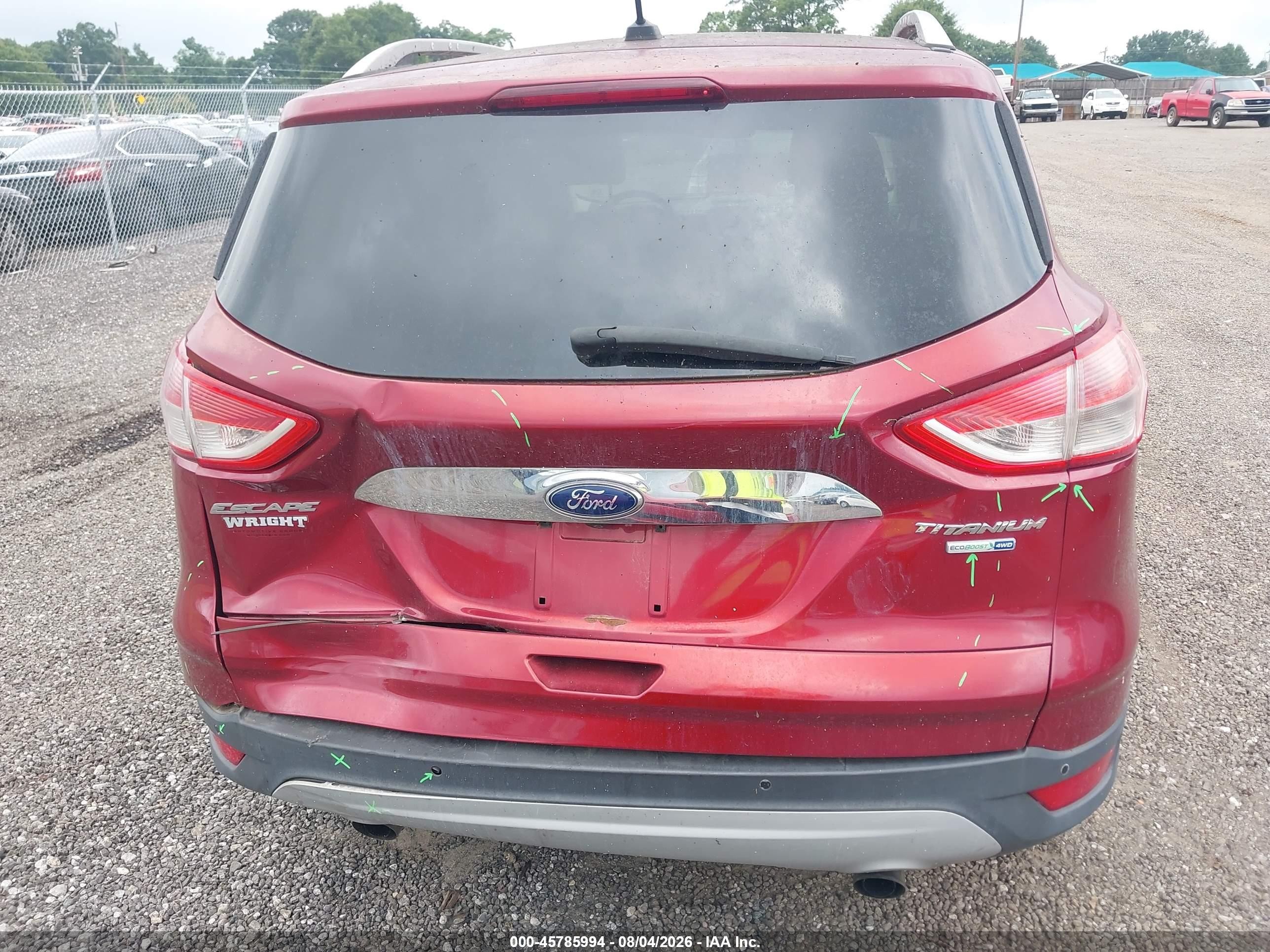 2014 Ford Escape Titanium Red vin: 1FMCU9J9XEUB25909