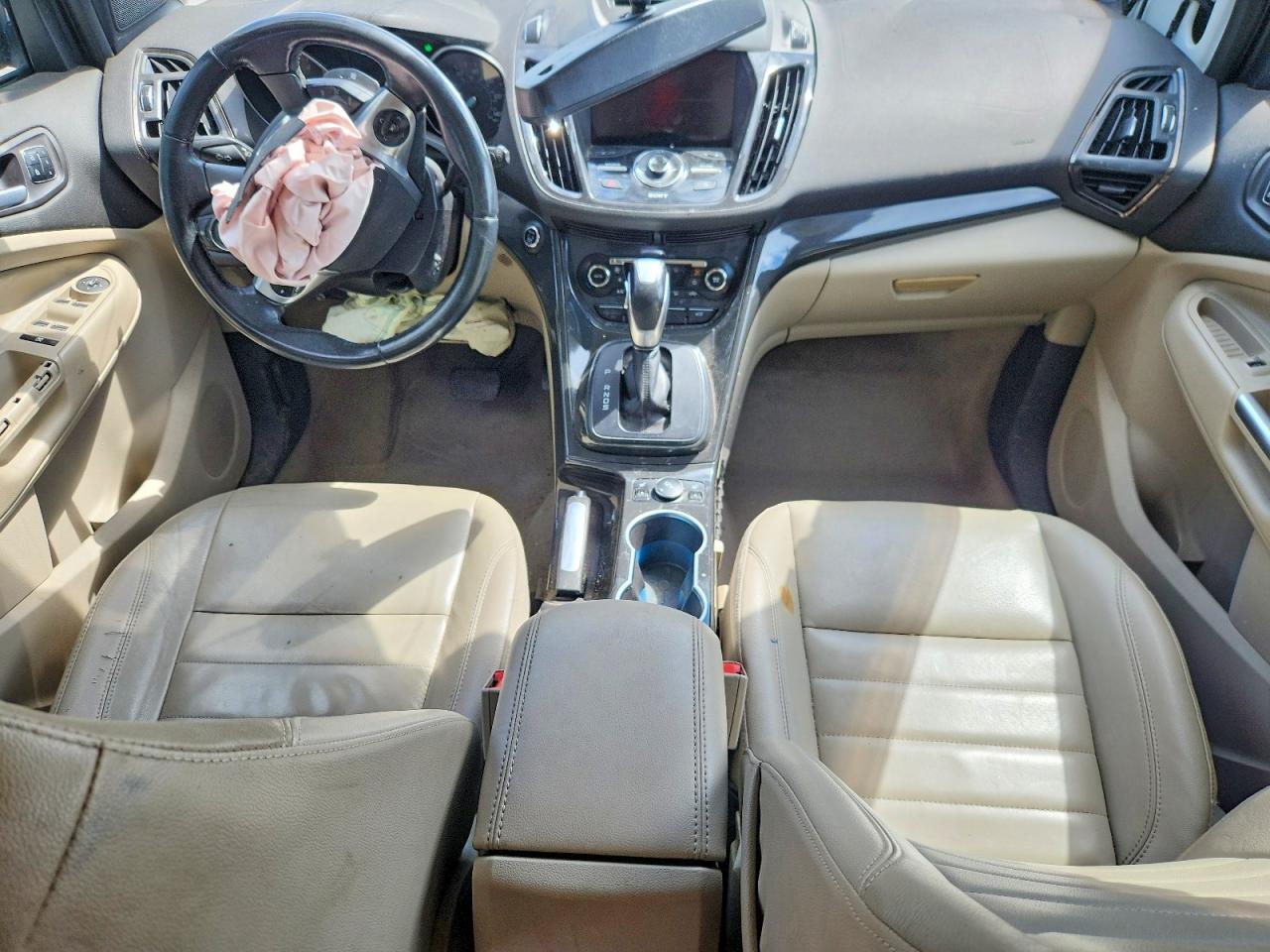 2014 Ford Escape Titanium White vin: 1FMCU9J9XEUE07807