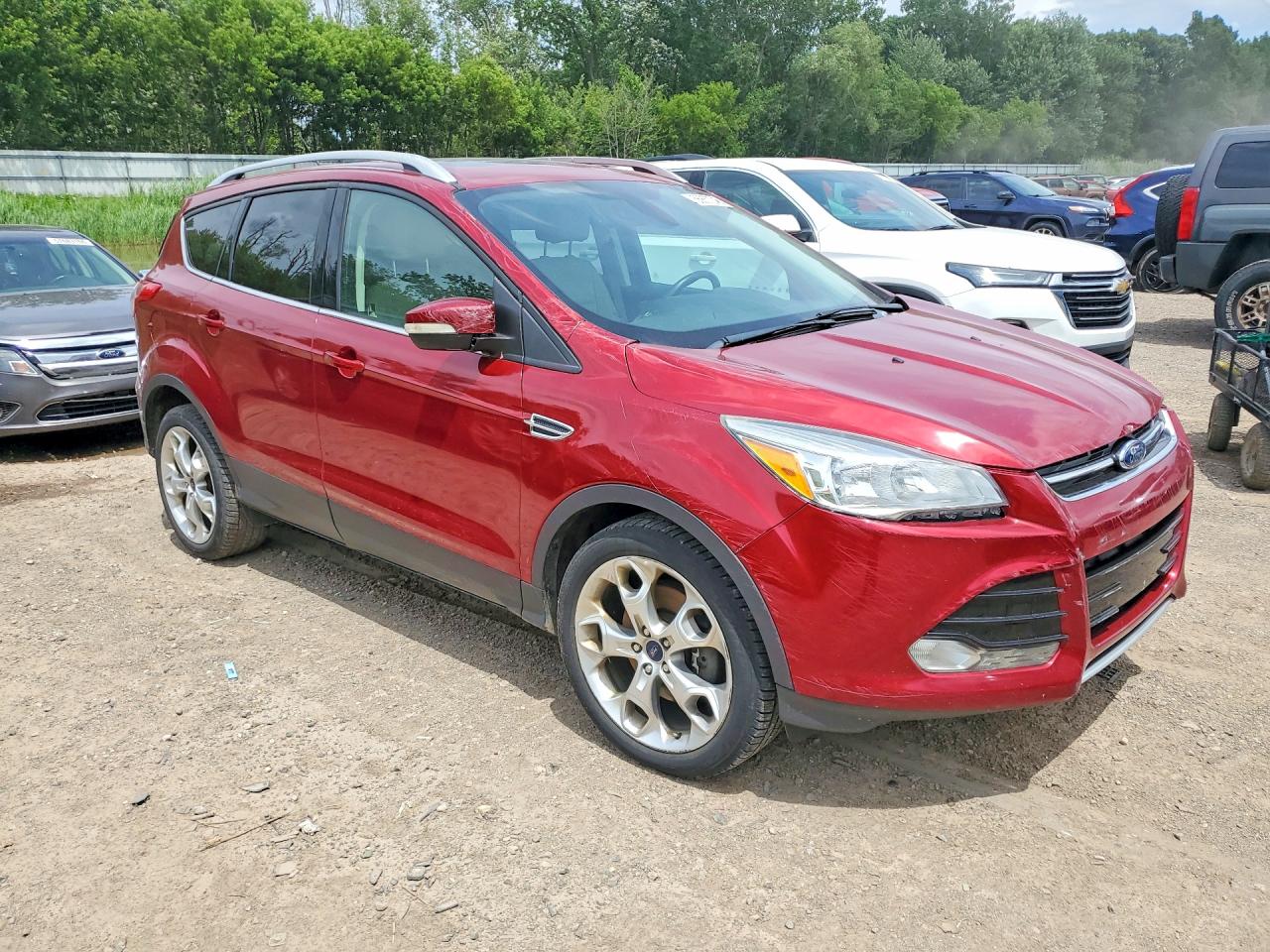 2015 Ford Escape Titanium Red vin: 1FMCU9J9XFUC03283
