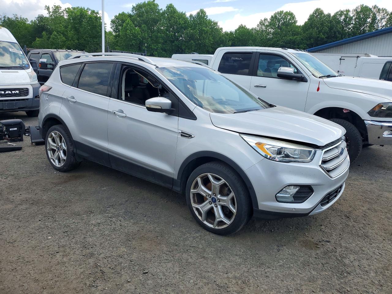2017 Ford Escape Titanium Silver vin: 1FMCU9JD0HUD86376