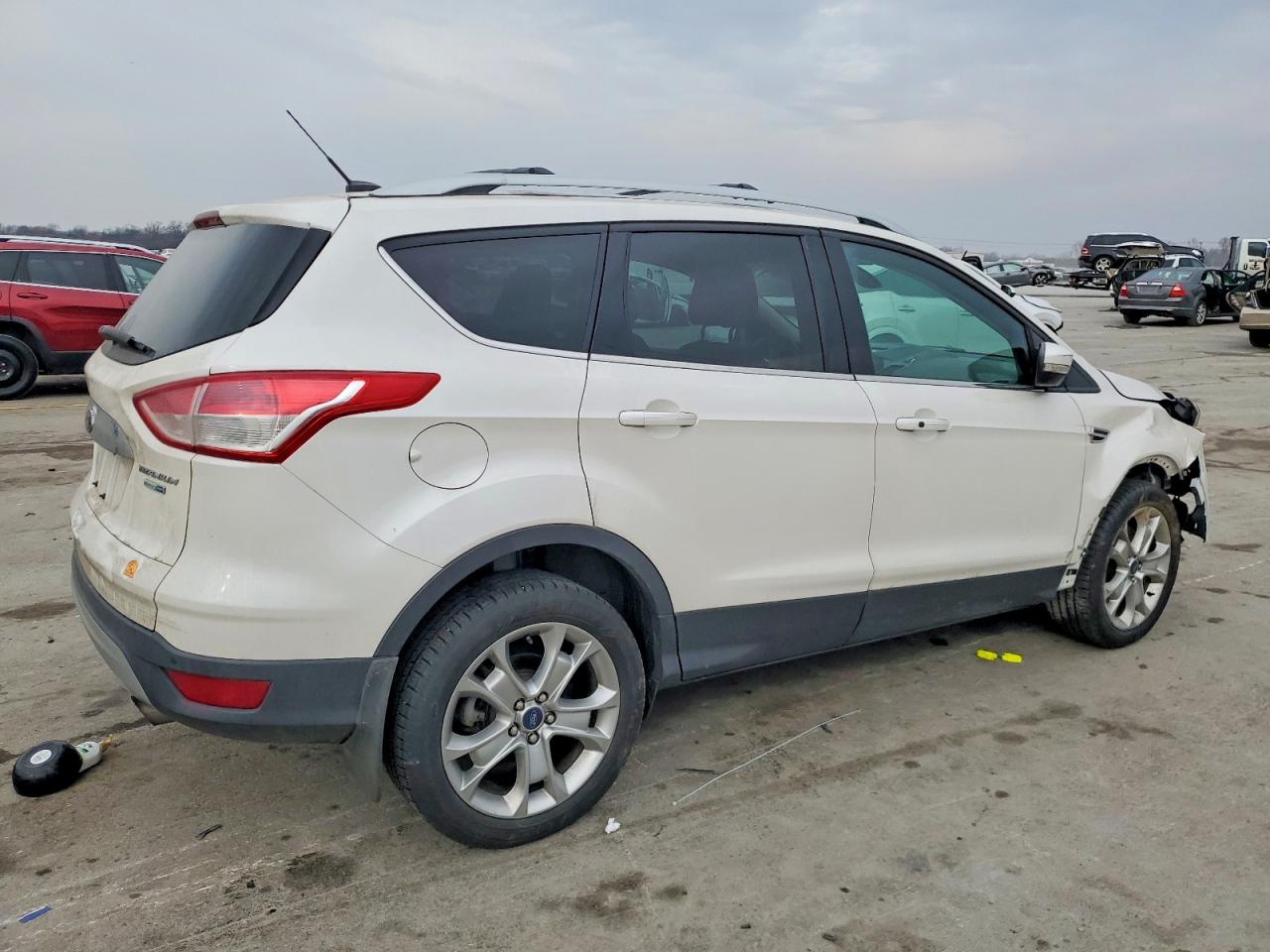 2014 Ford Escape Titanium White vin: 1FMCU9JX0EUA75522