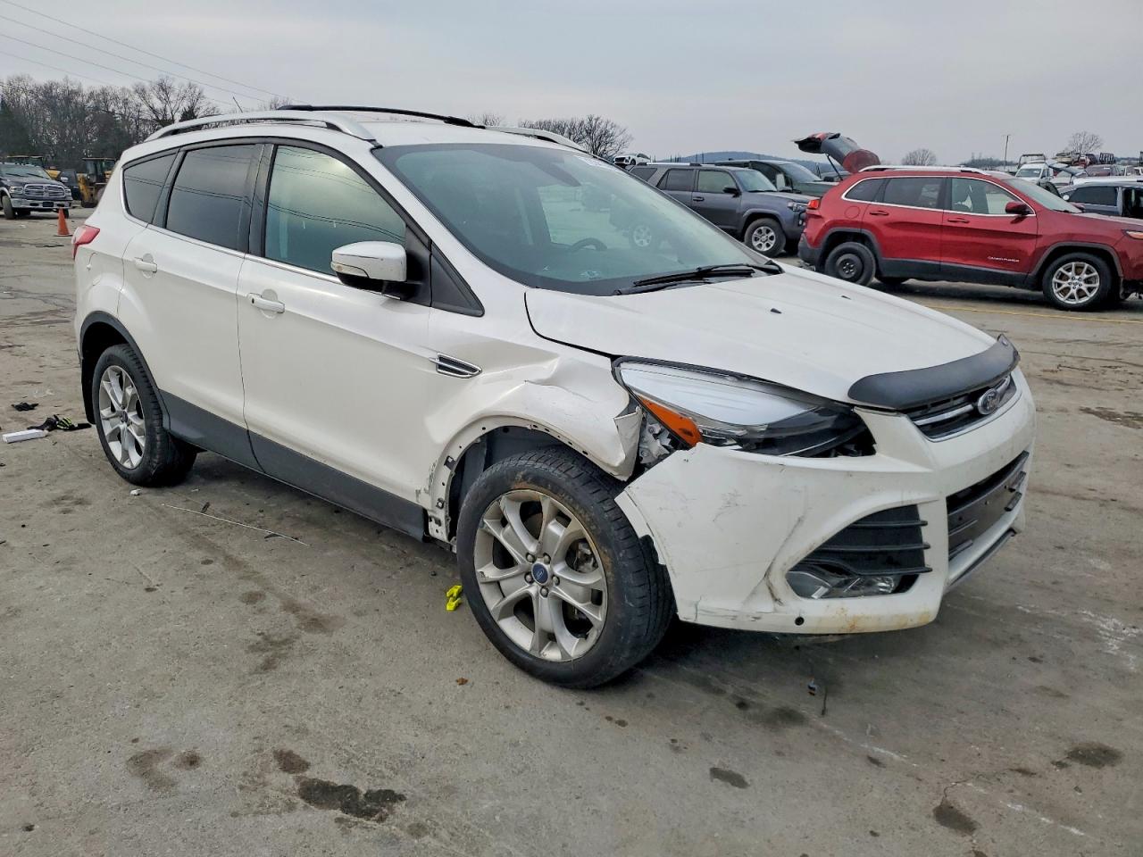 2014 Ford Escape Titanium White vin: 1FMCU9JX0EUA75522