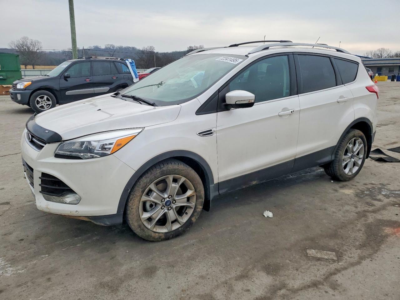 2014 Ford Escape Titanium White vin: 1FMCU9JX0EUA75522