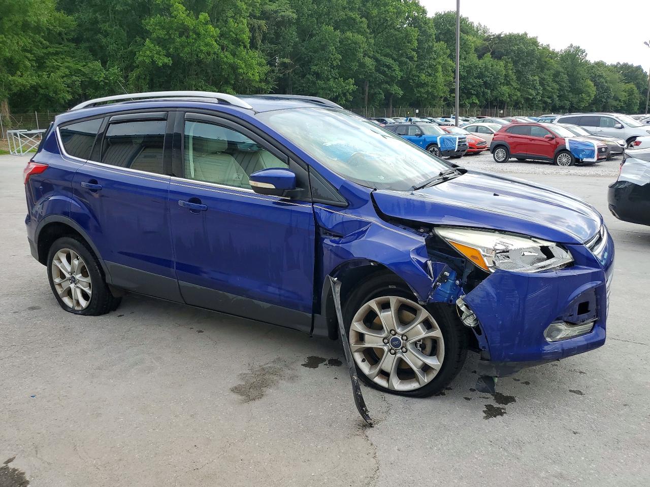 2015 Ford Escape Titanium Синий vin: 1FMCU9JX0FUC73146