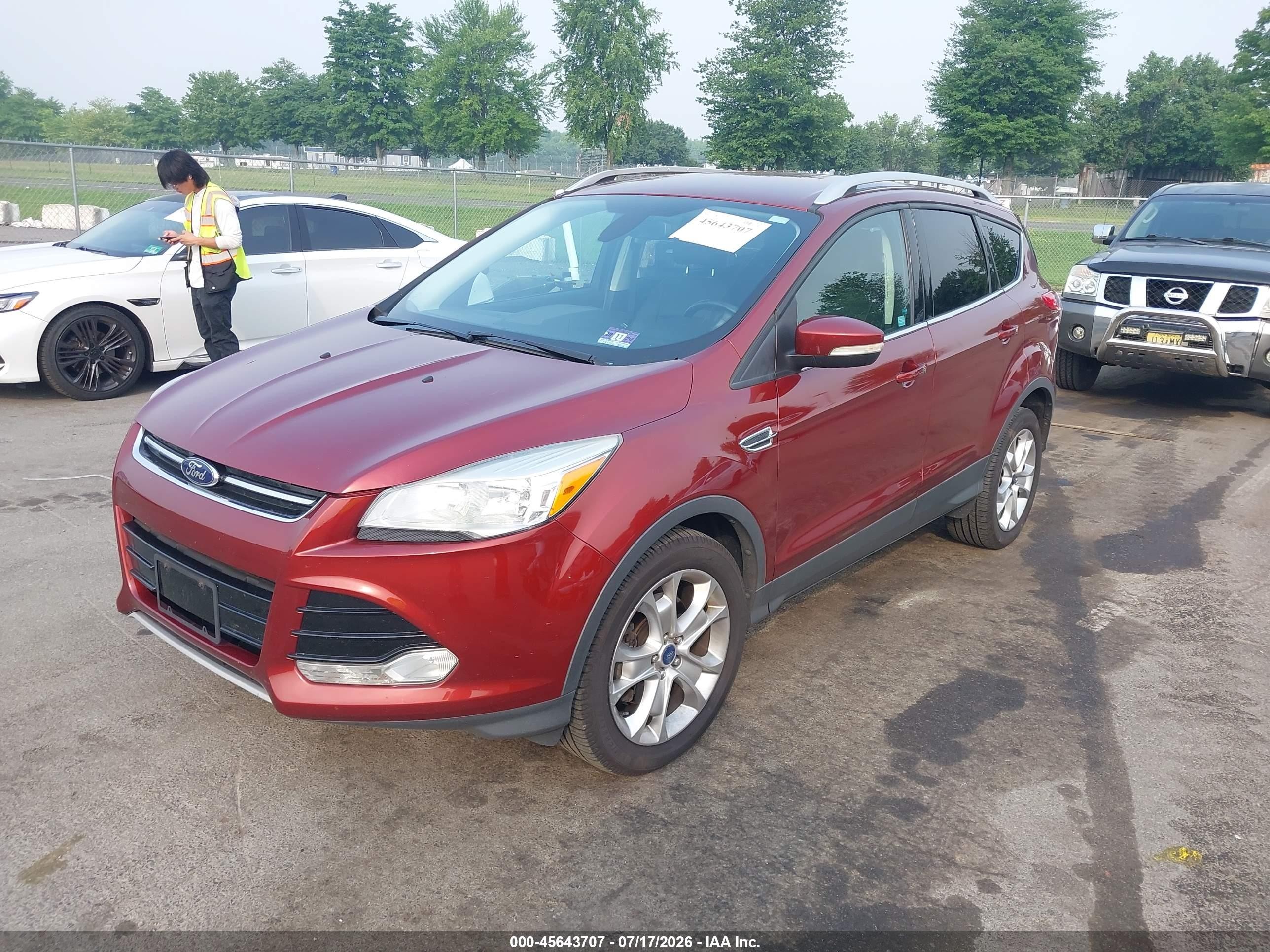 2014 Ford Escape Titanium Red vin: 1FMCU9JX3EUB54120
