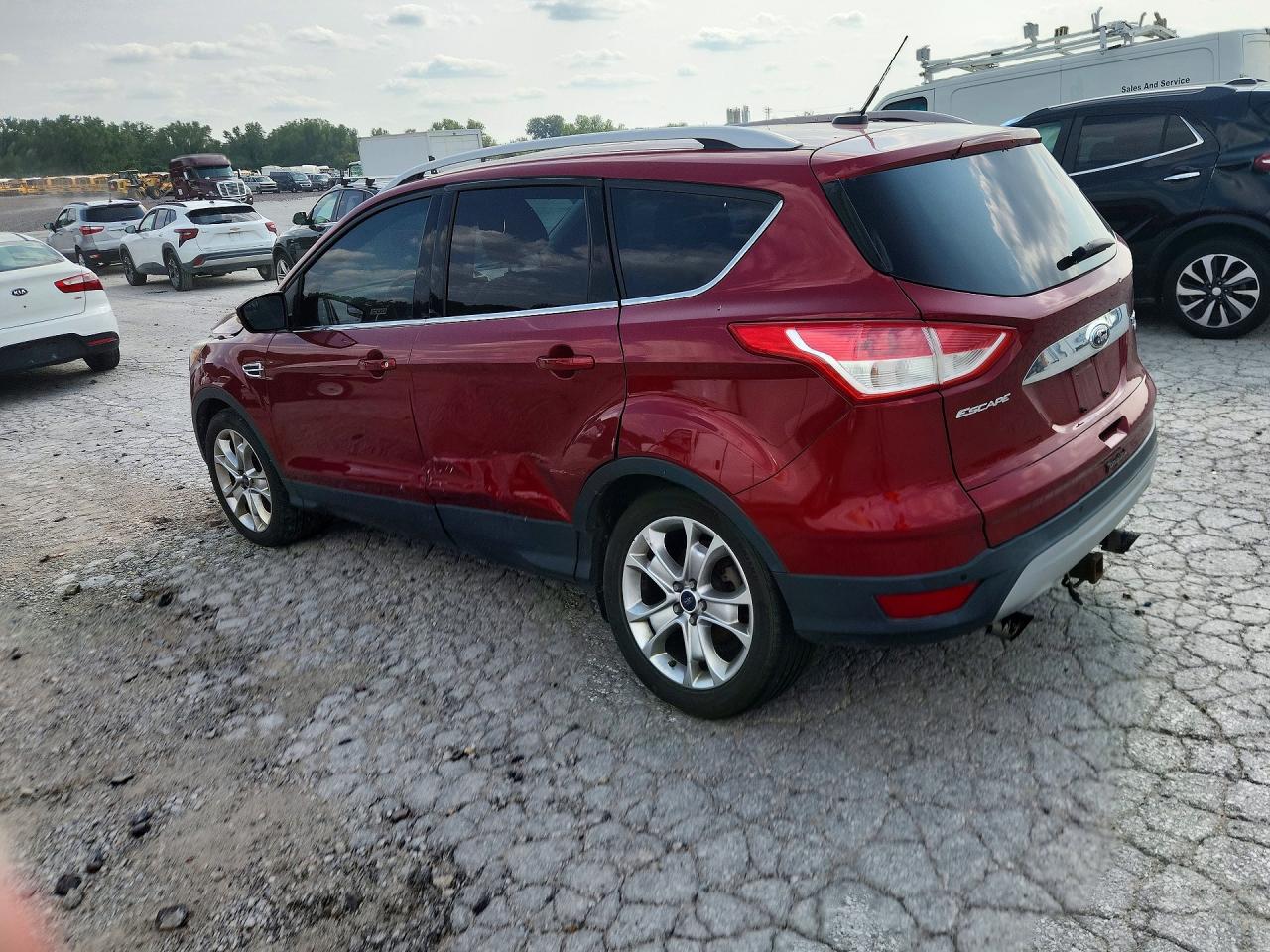 2014 Ford Escape Titanium Red vin: 1FMCU9JX3EUC30001