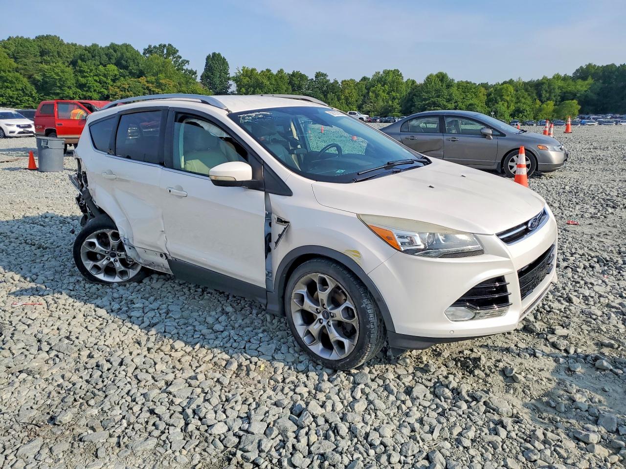 2014 Ford Escape Titanium White vin: 1FMCU9JX5EUB95963