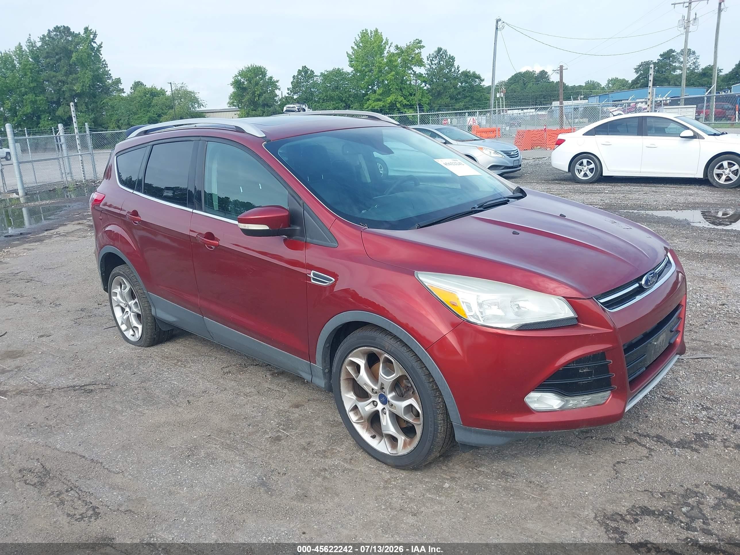 2014 Ford Escape Titanium Burgundy vin: 1FMCU9JX6EUA74584