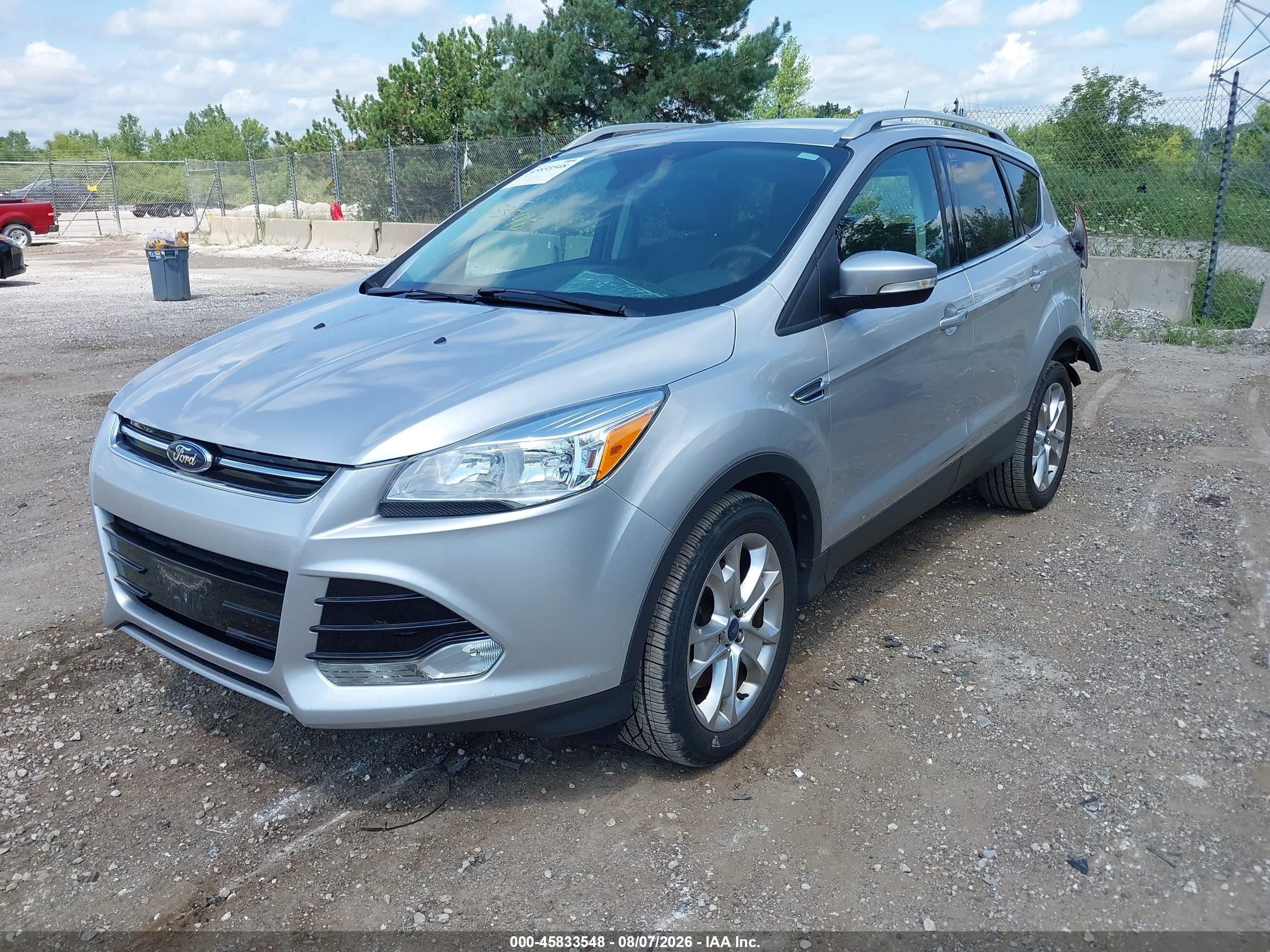 2014 Ford Escape Titanium Серебряный vin: 1FMCU9JX7EUC73711