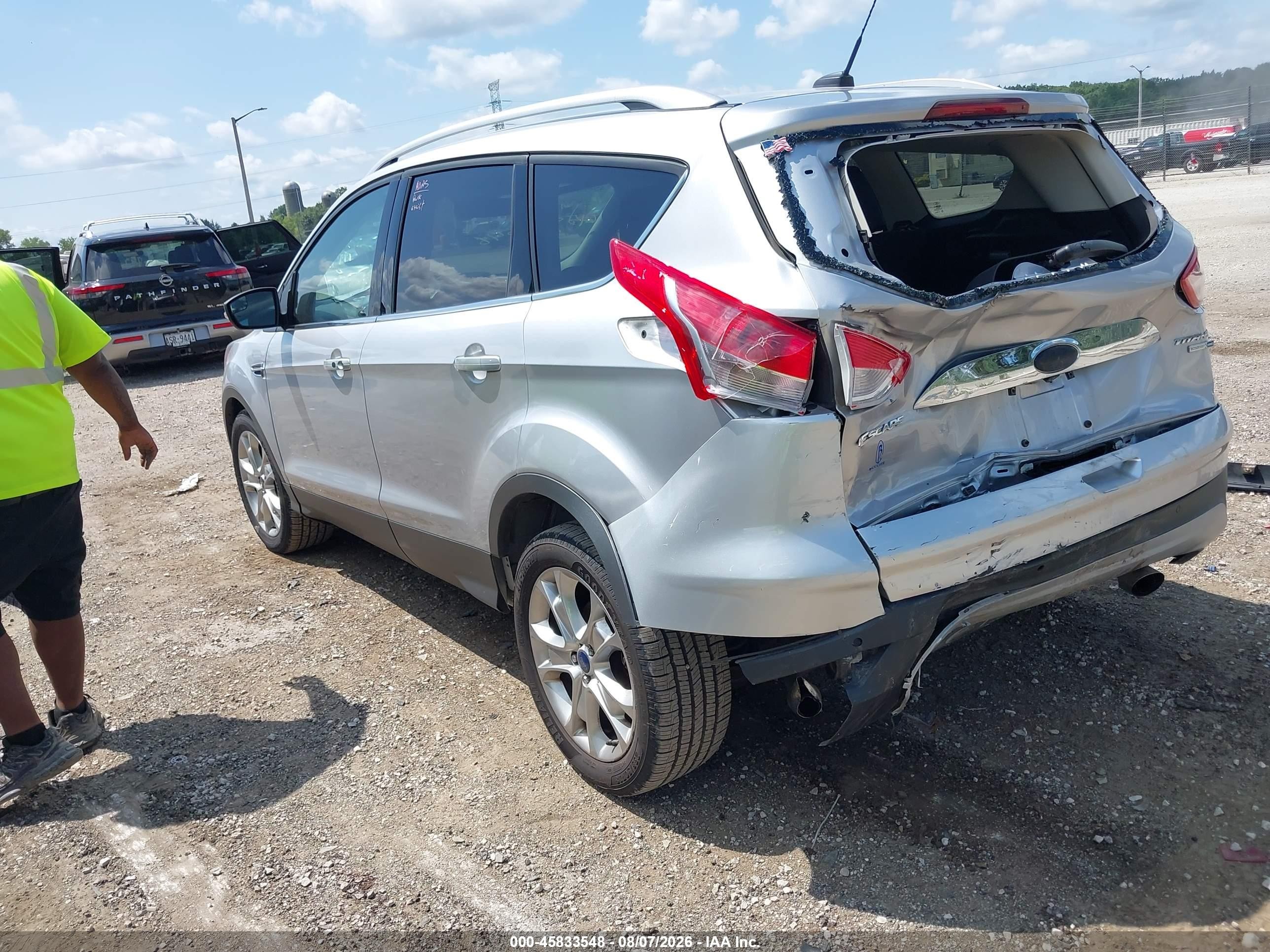 2014 Ford Escape Titanium Серебряный vin: 1FMCU9JX7EUC73711
