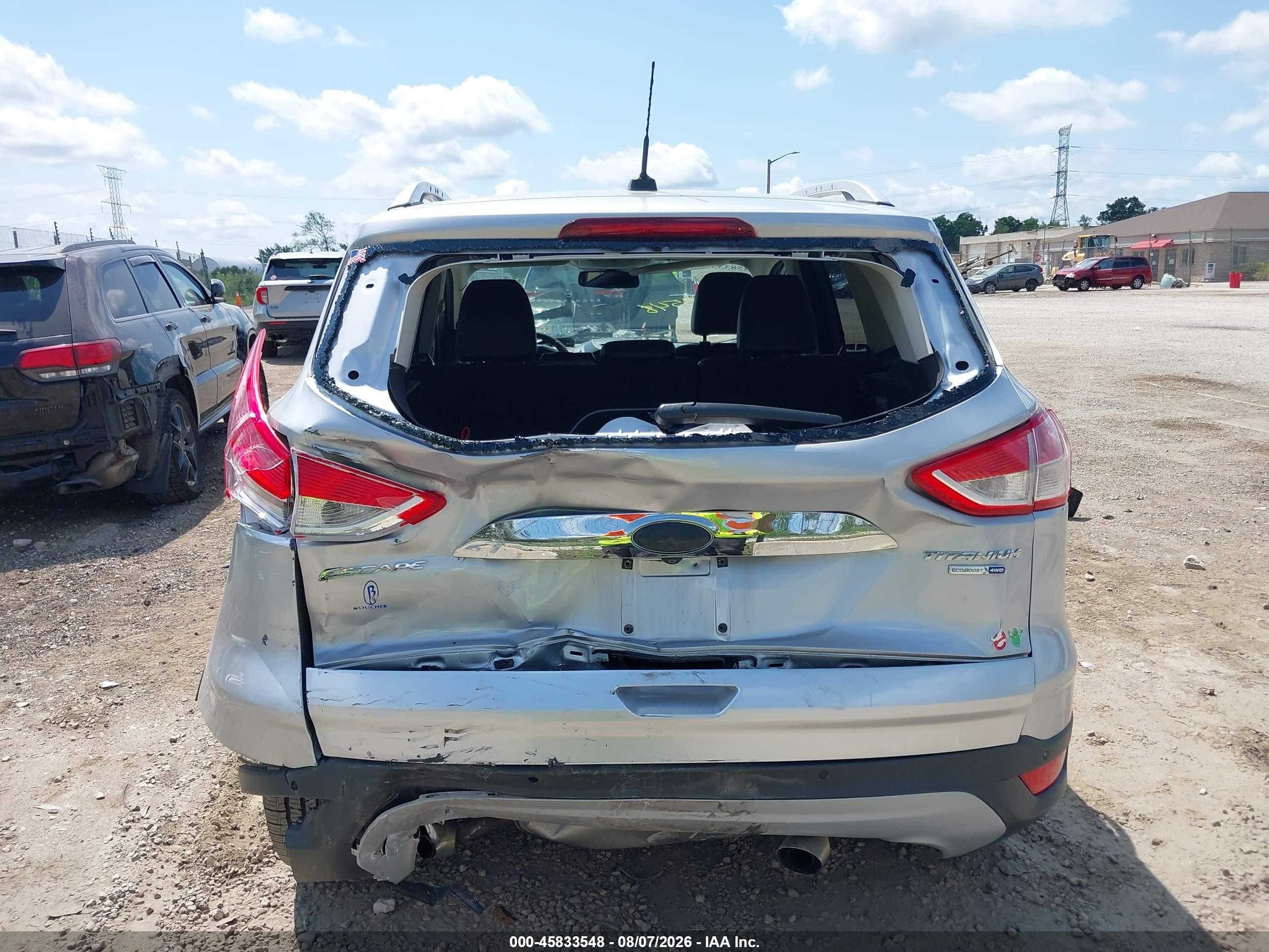 2014 Ford Escape Titanium Серебряный vin: 1FMCU9JX7EUC73711