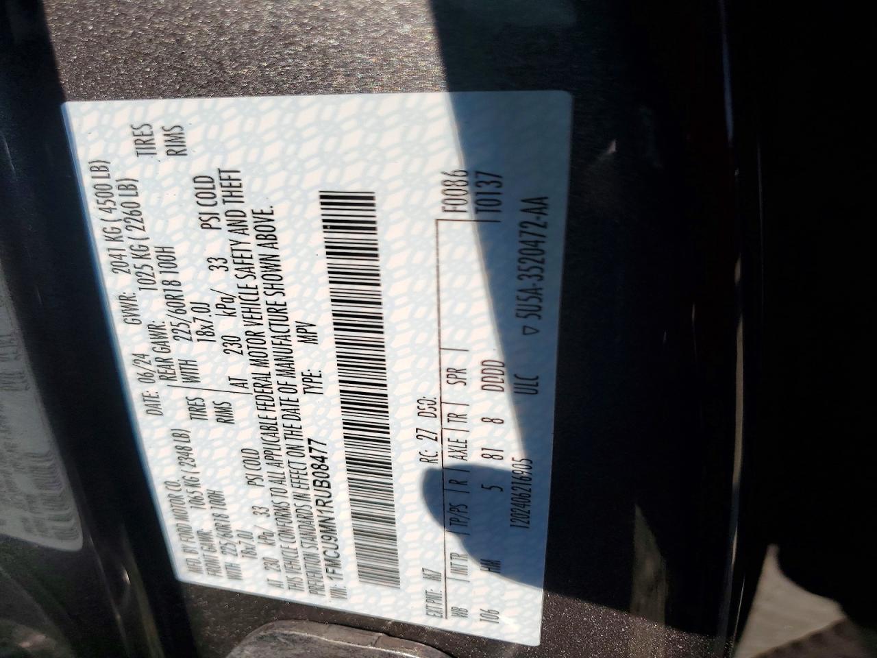 2024 Ford Escape St Line Gray vin: 1FMCU9MN1RUB08477