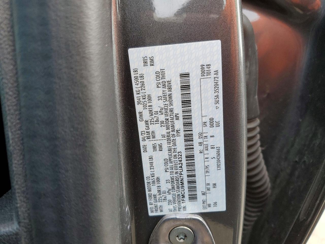 2023 Ford Escape St Line Gray vin: 1FMCU9MN7PUA24323