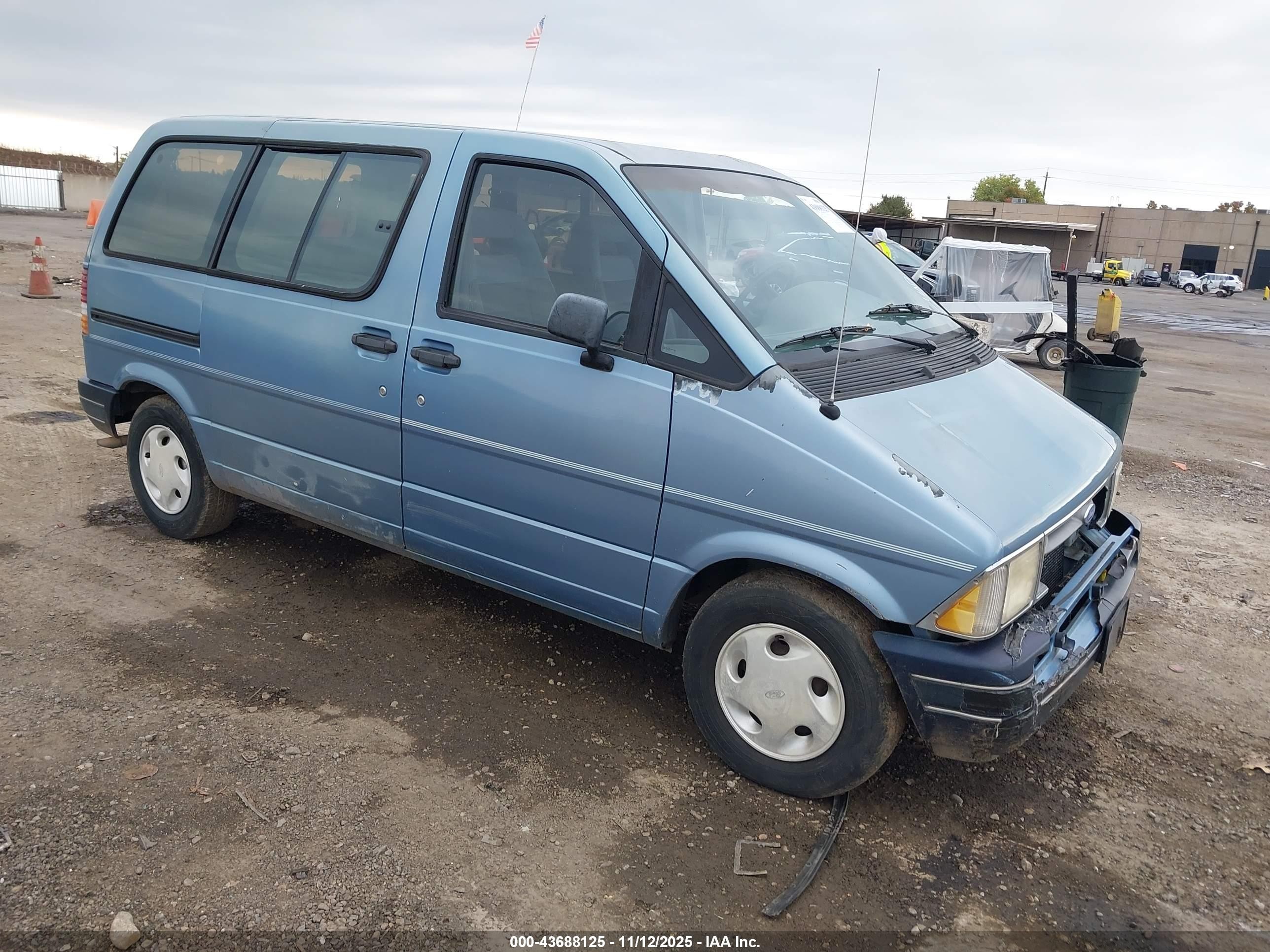 1992 Ford Aerostar   Blue vin: 1FMDA11U3NZA03284