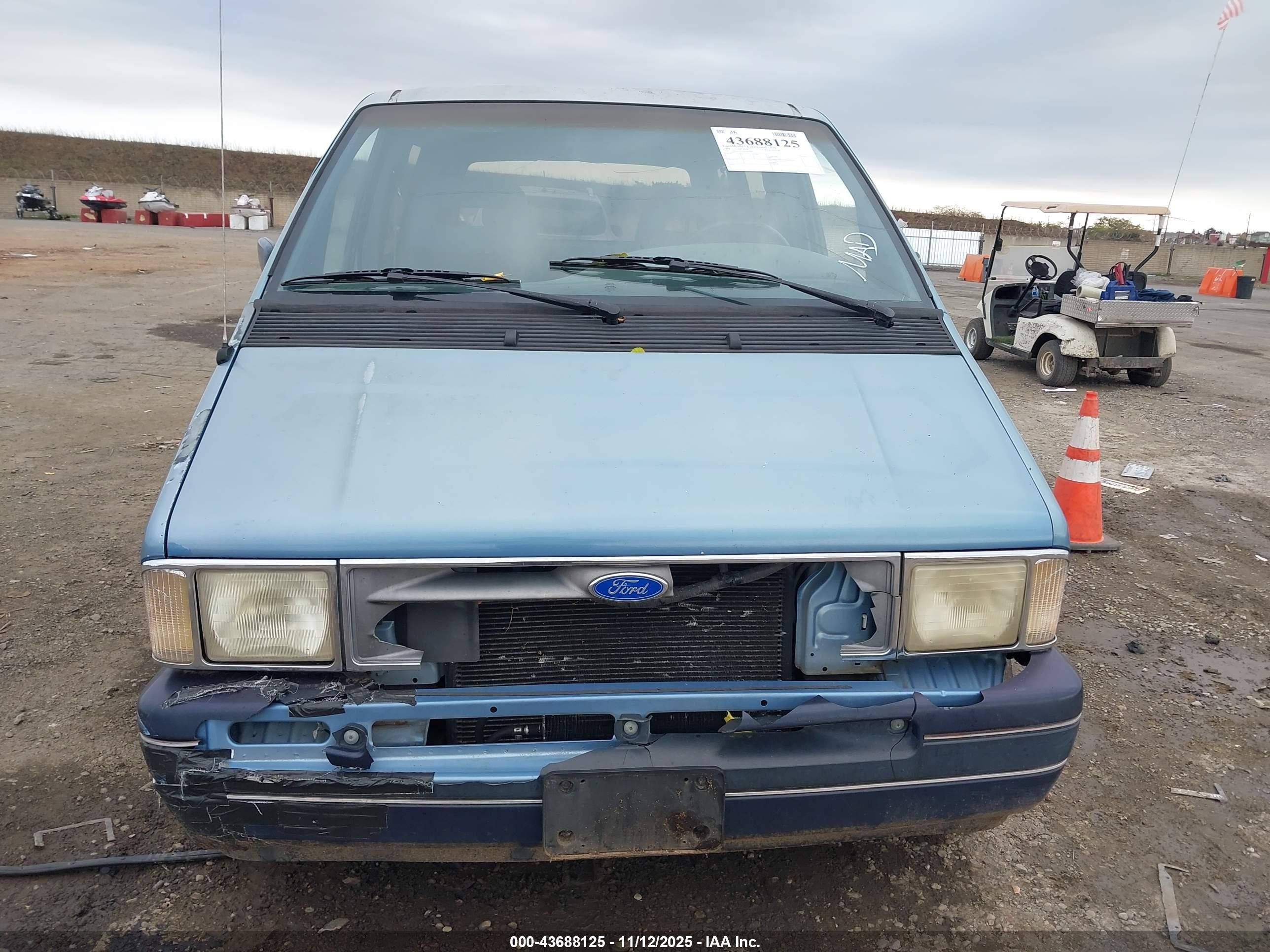 1992 Ford Aerostar   Blue vin: 1FMDA11U3NZA03284