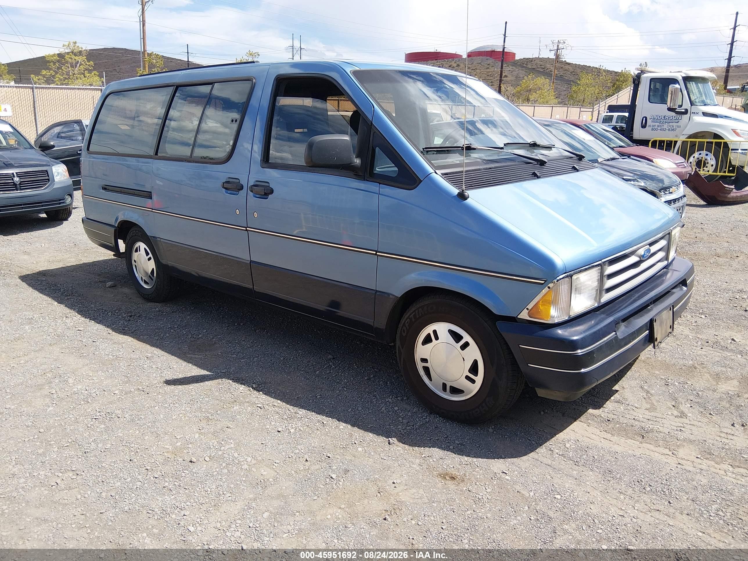 1992 Ford Aerostar   Blue vin: 1FMDA31X8NZA87382