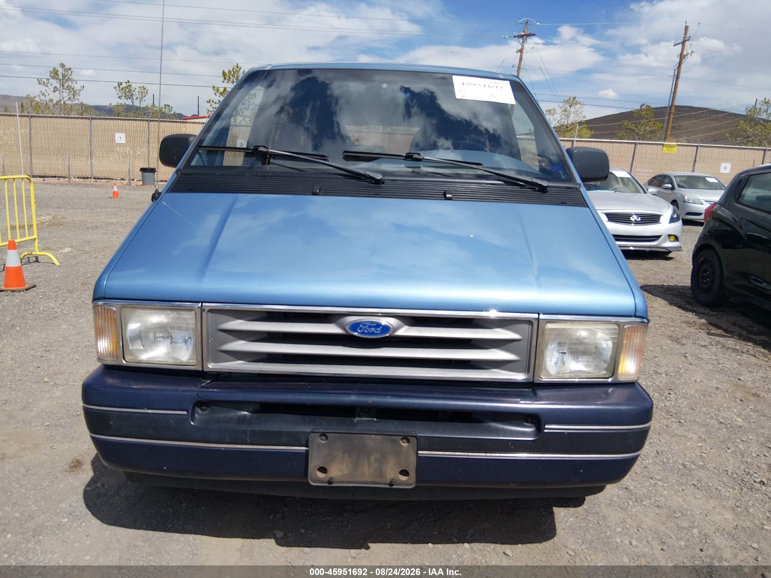 1992 Ford Aerostar   Blue vin: 1FMDA31X8NZA87382