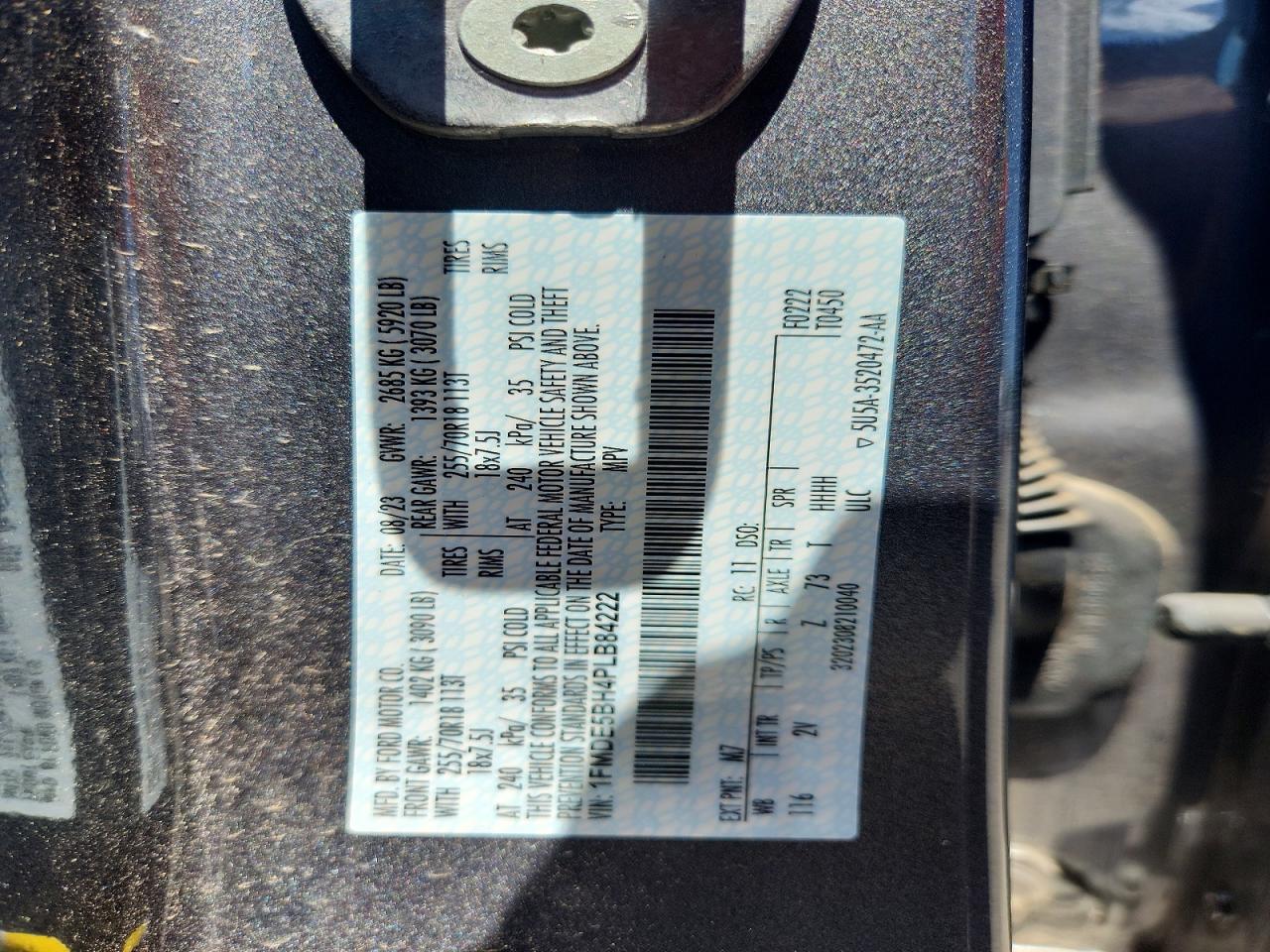 2023 Ford Bronco Base/big Bend/black Diamond/ou Gray vin: 1FMDE5BH4PLB84222