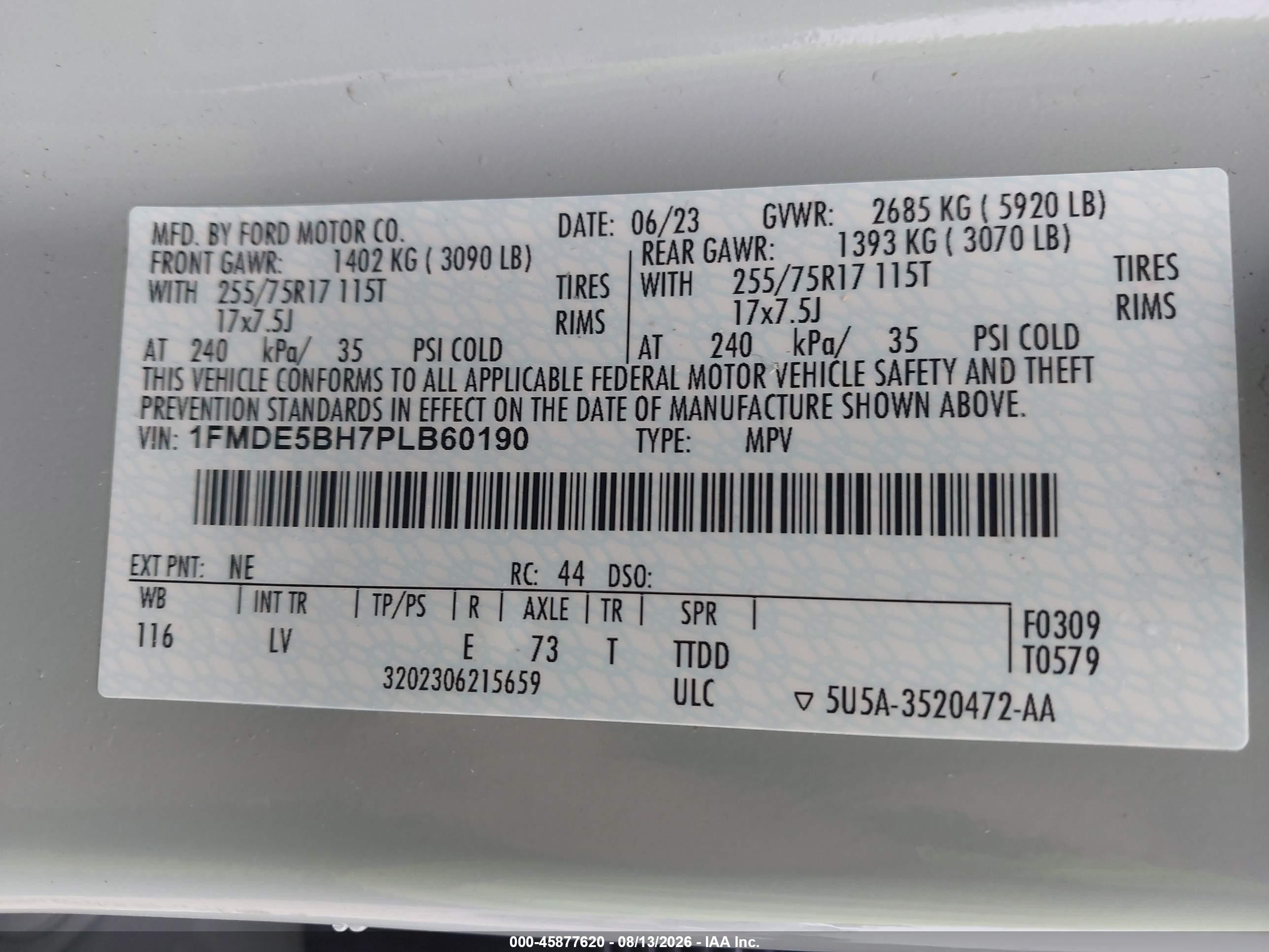2023 Ford Bronco Big Bend Gray vin: 1FMDE5BH7PLB60190