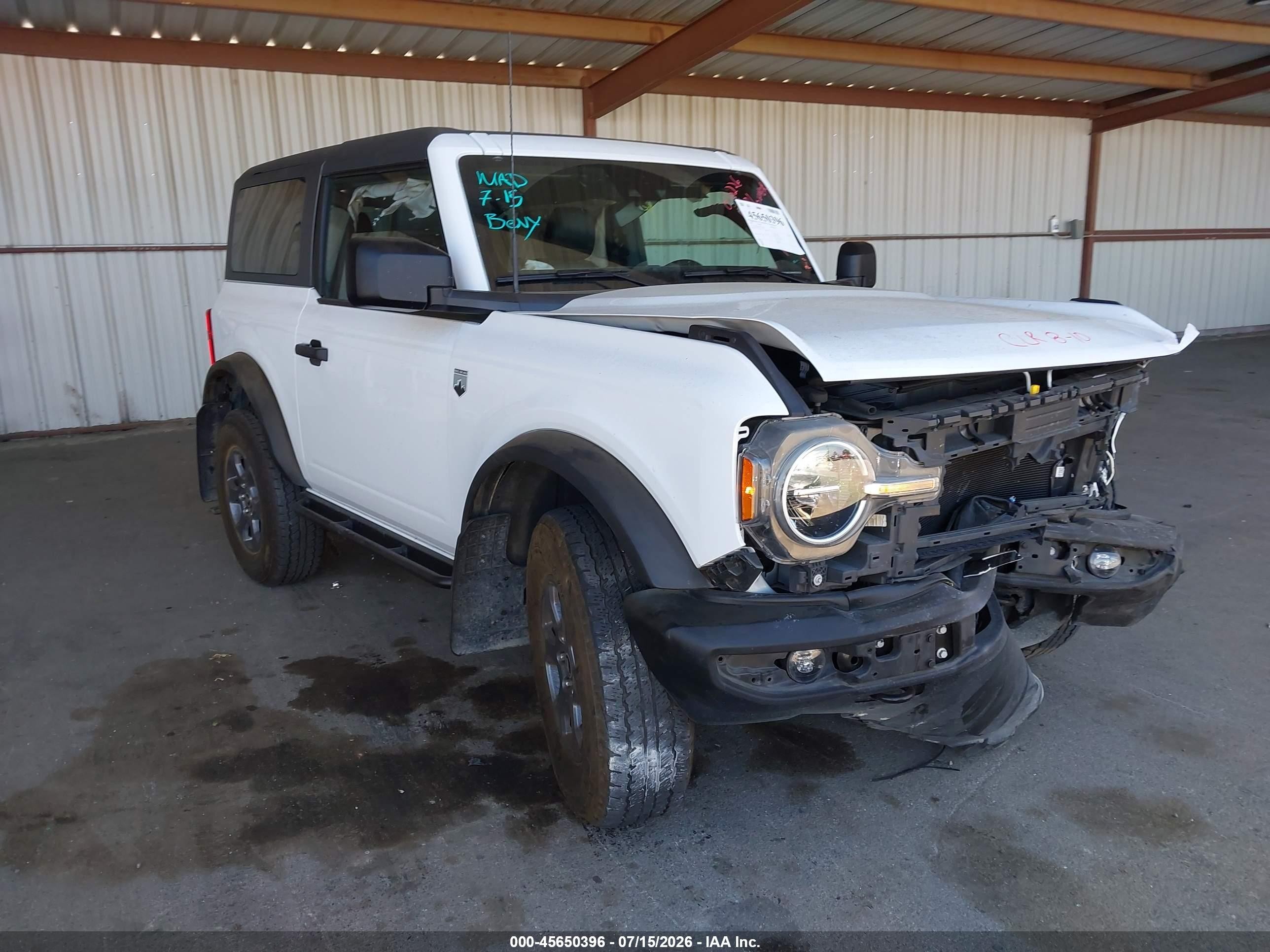 2024 Ford Bronco Big Bend White vin: 1FMDE7AH8RLA03459