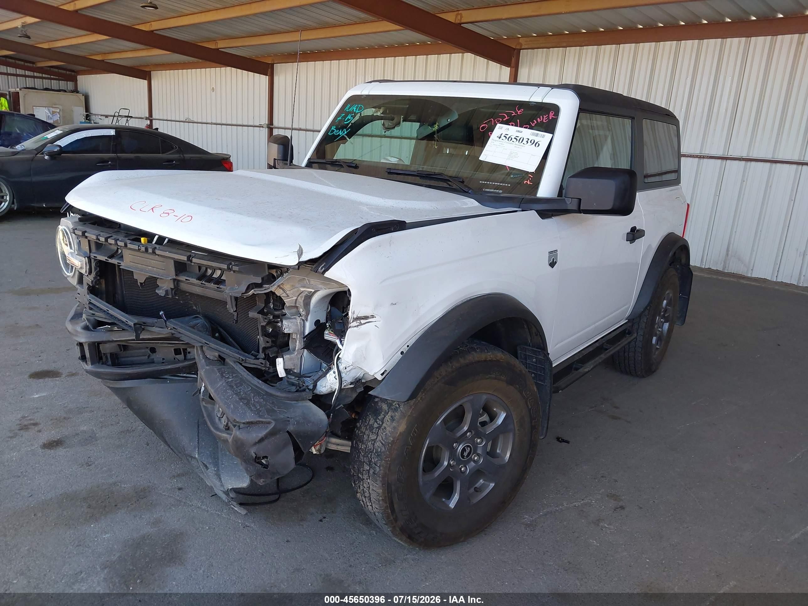 2024 Ford Bronco Big Bend Белый vin: 1FMDE7AH8RLA03459