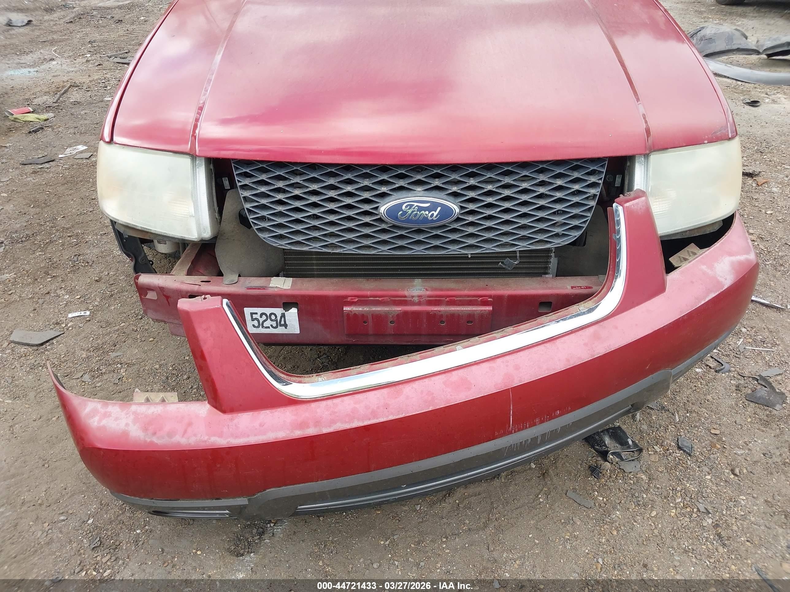 2007 Ford Freestyle Sel Red vin: 1FMDK02127GA38294