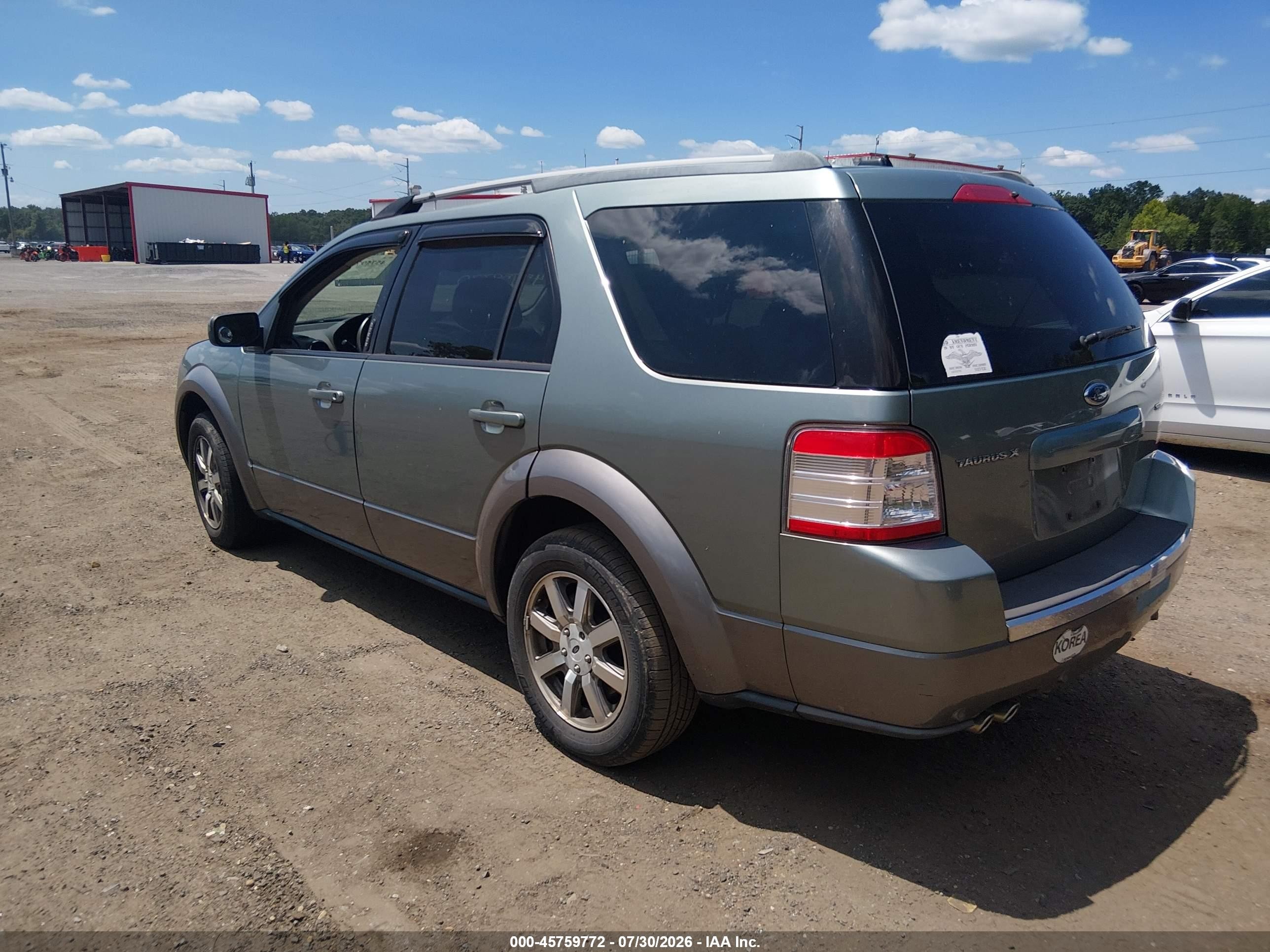 2008 Ford Taurus X Sel Зеленый vin: 1FMDK02W68GA33242