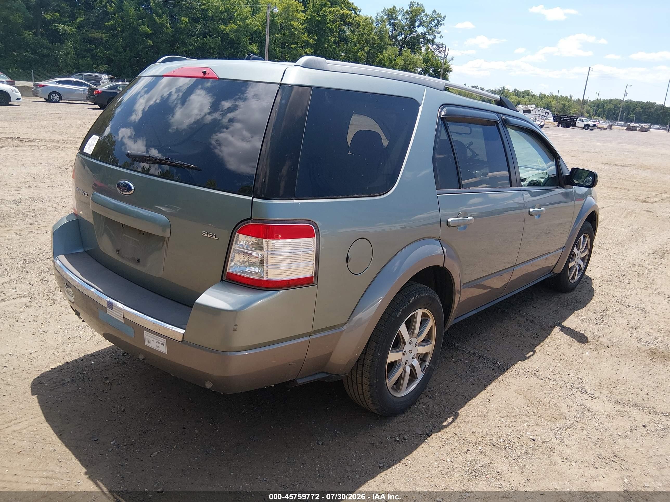 2008 Ford Taurus X Sel Зеленый vin: 1FMDK02W68GA33242