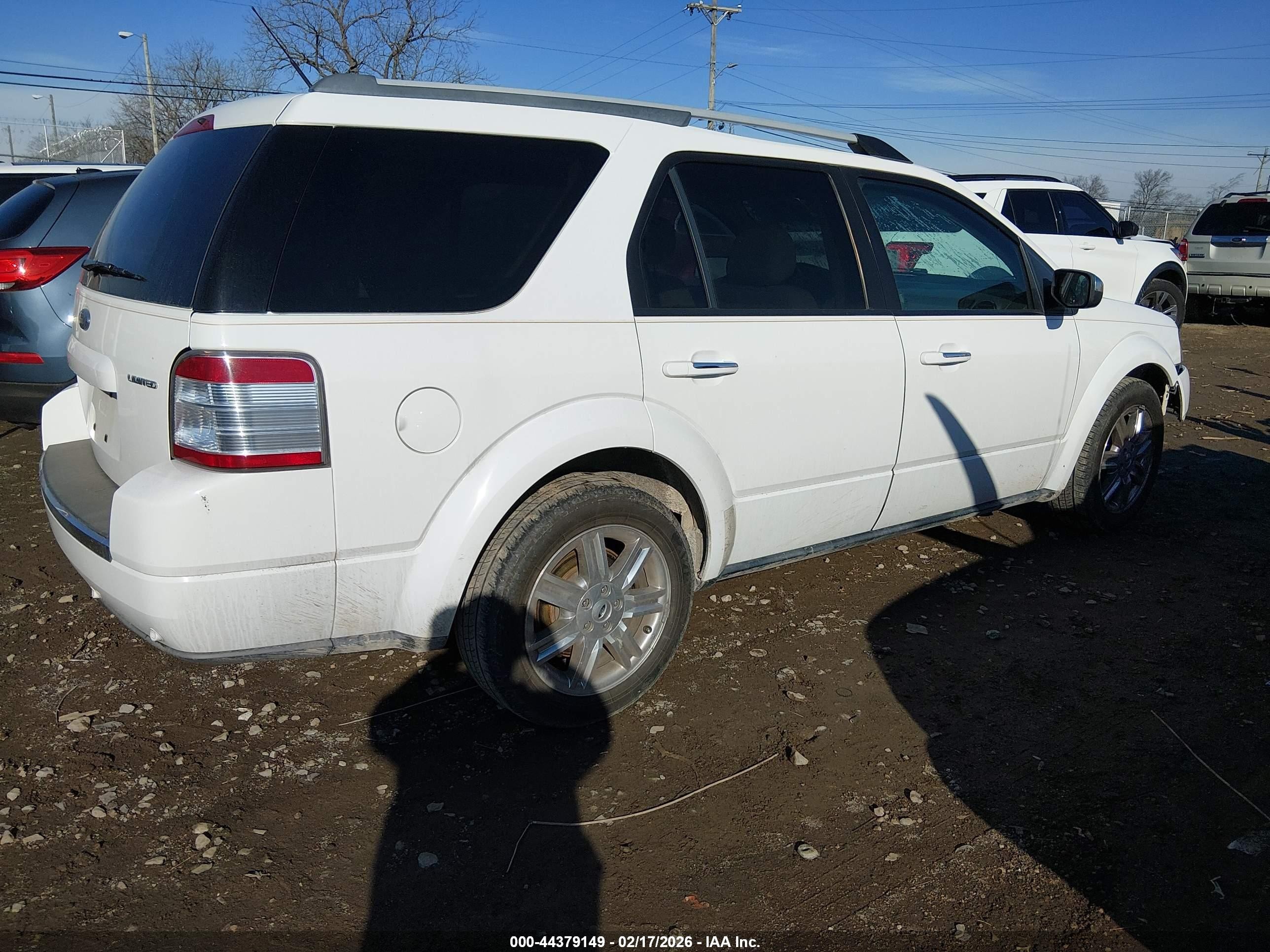 2008 Ford Taurus X Limited White vin: 1FMDK03W18GA00647