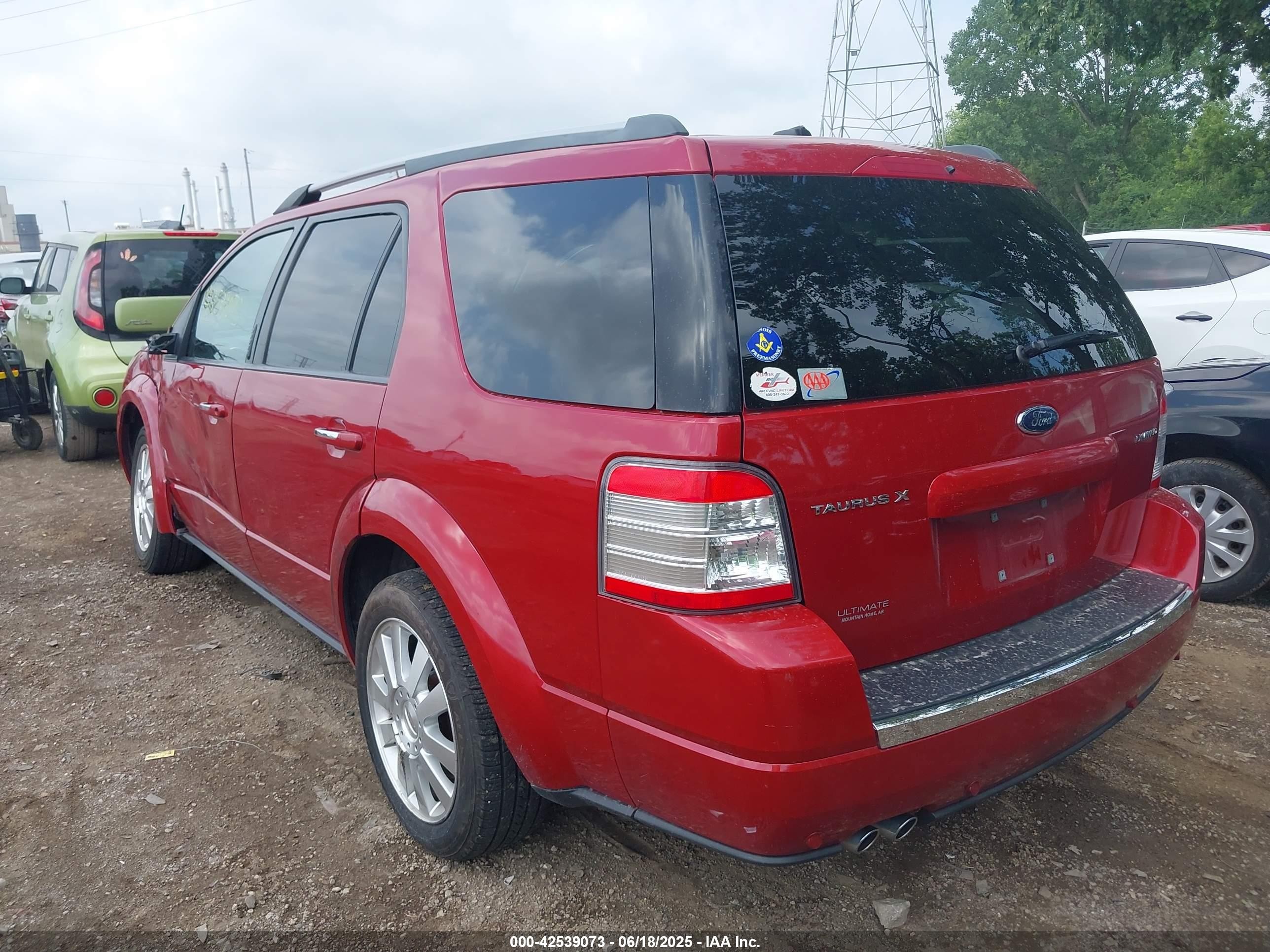 2009 Ford Taurus X Limited Red vin: 1FMDK03W89GA05006