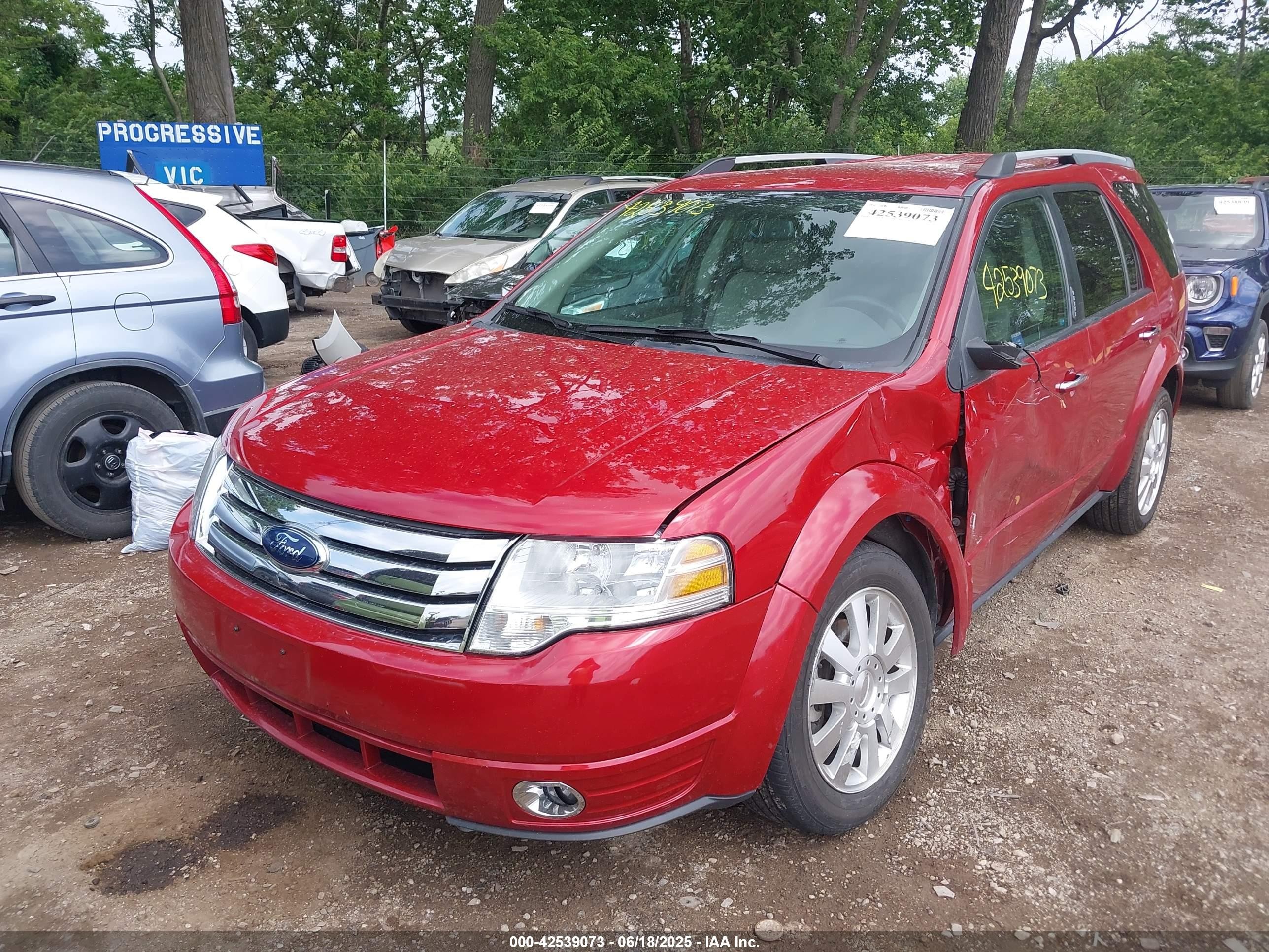 2009 Ford Taurus X Limited Red vin: 1FMDK03W89GA05006