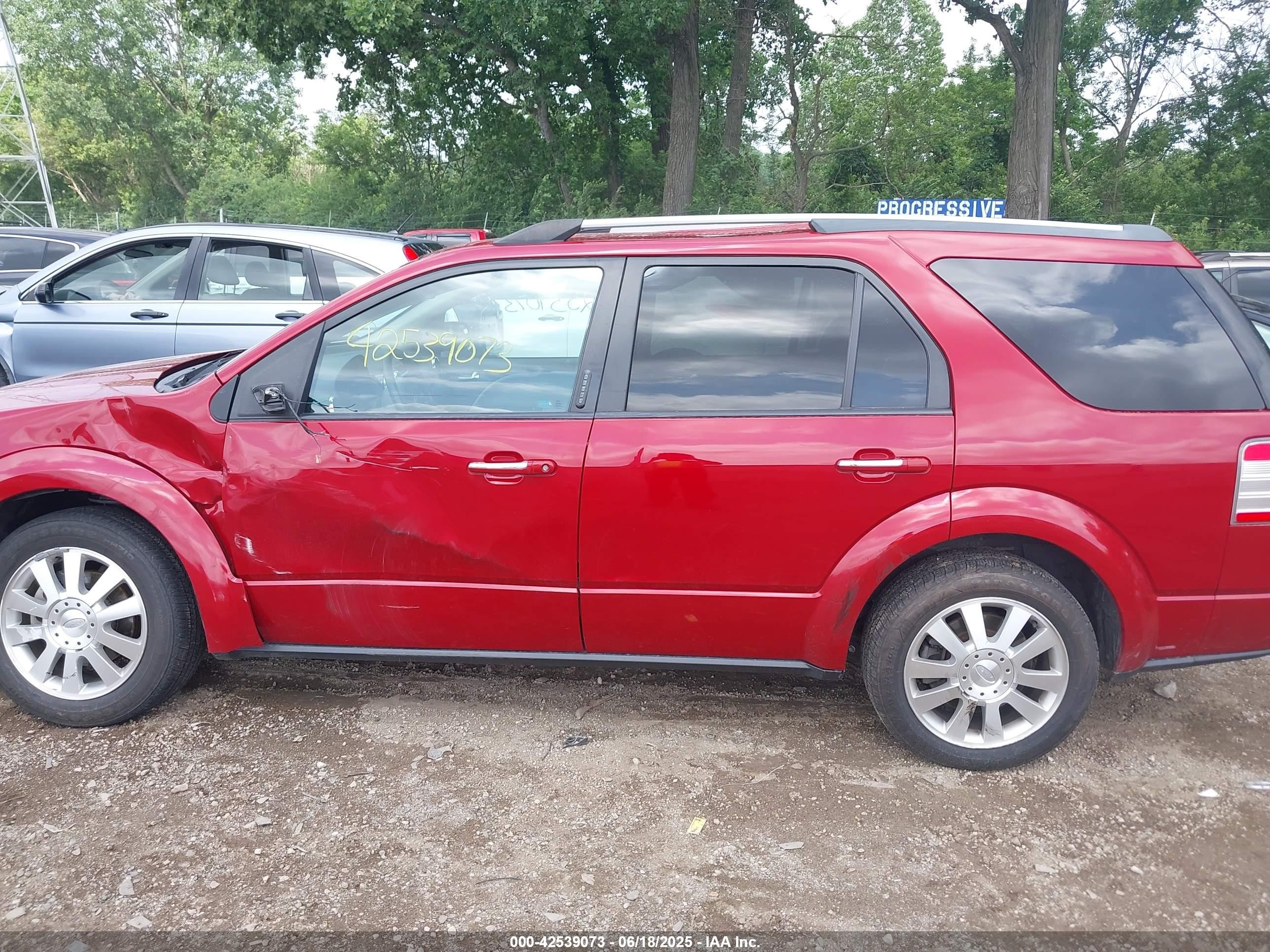 2009 Ford Taurus X Limited Red vin: 1FMDK03W89GA05006
