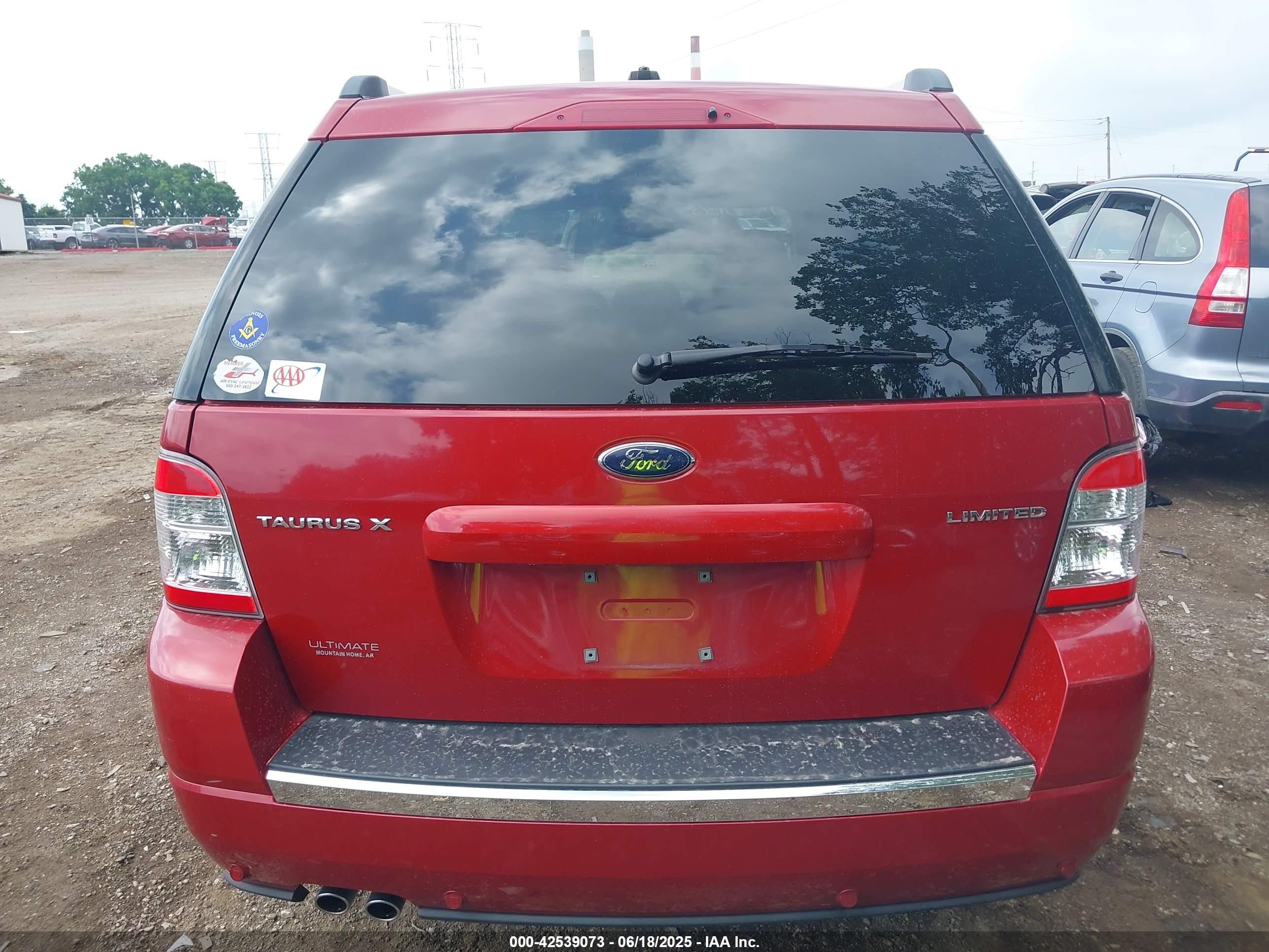2009 Ford Taurus X Limited Red vin: 1FMDK03W89GA05006
