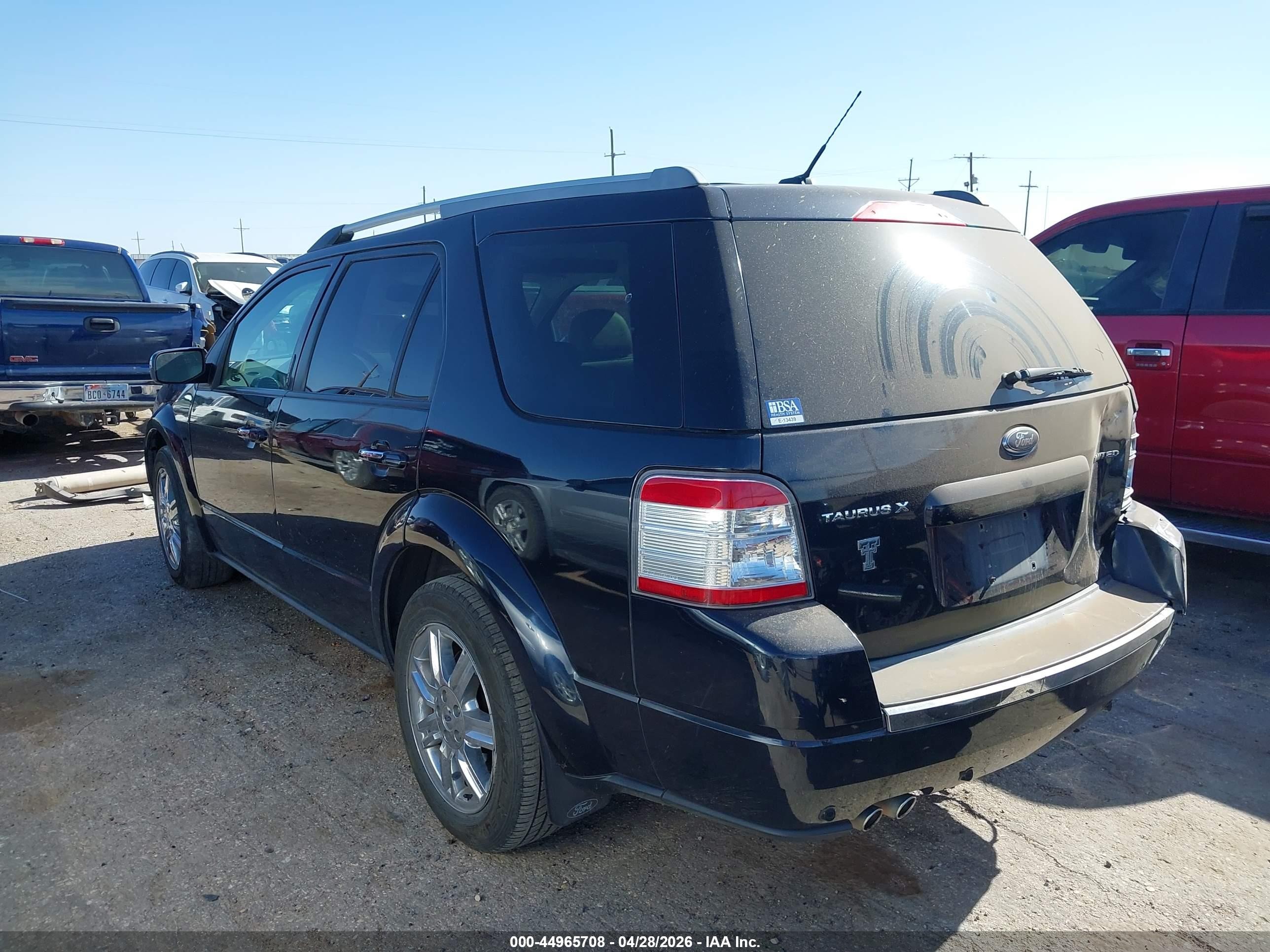 2008 Ford Taurus X Limited Black vin: 1FMDK03W98GA01285