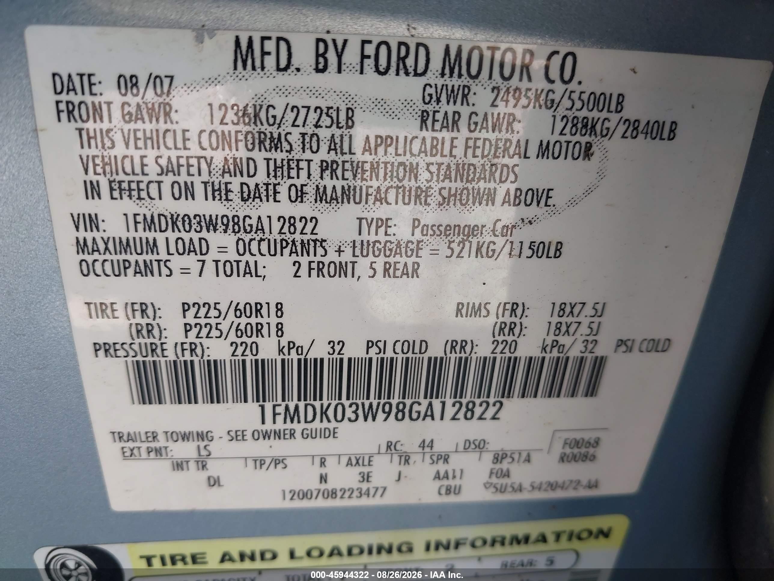 2008 Ford Taurus X Limited Silver vin: 1FMDK03W98GA12822