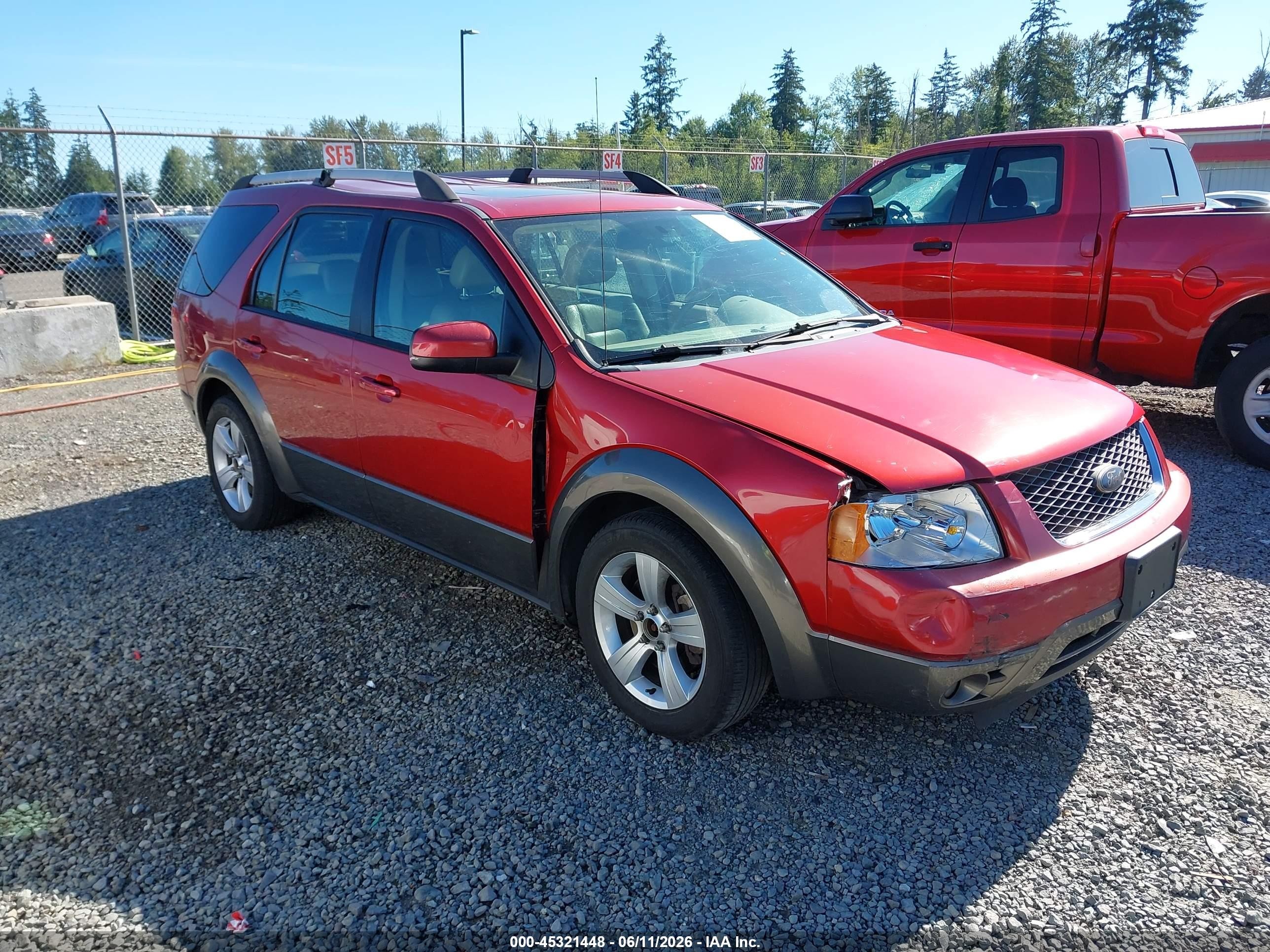 2007 Ford Freestyle Sel Red vin: 1FMDK05197GA27174