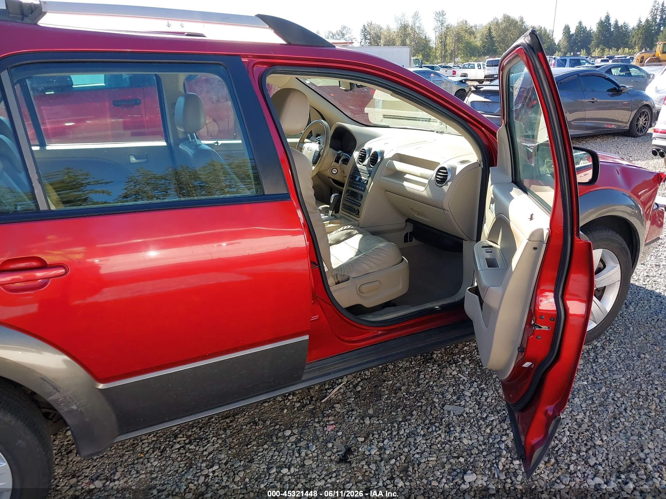 2007 Ford Freestyle Sel Red vin: 1FMDK05197GA27174