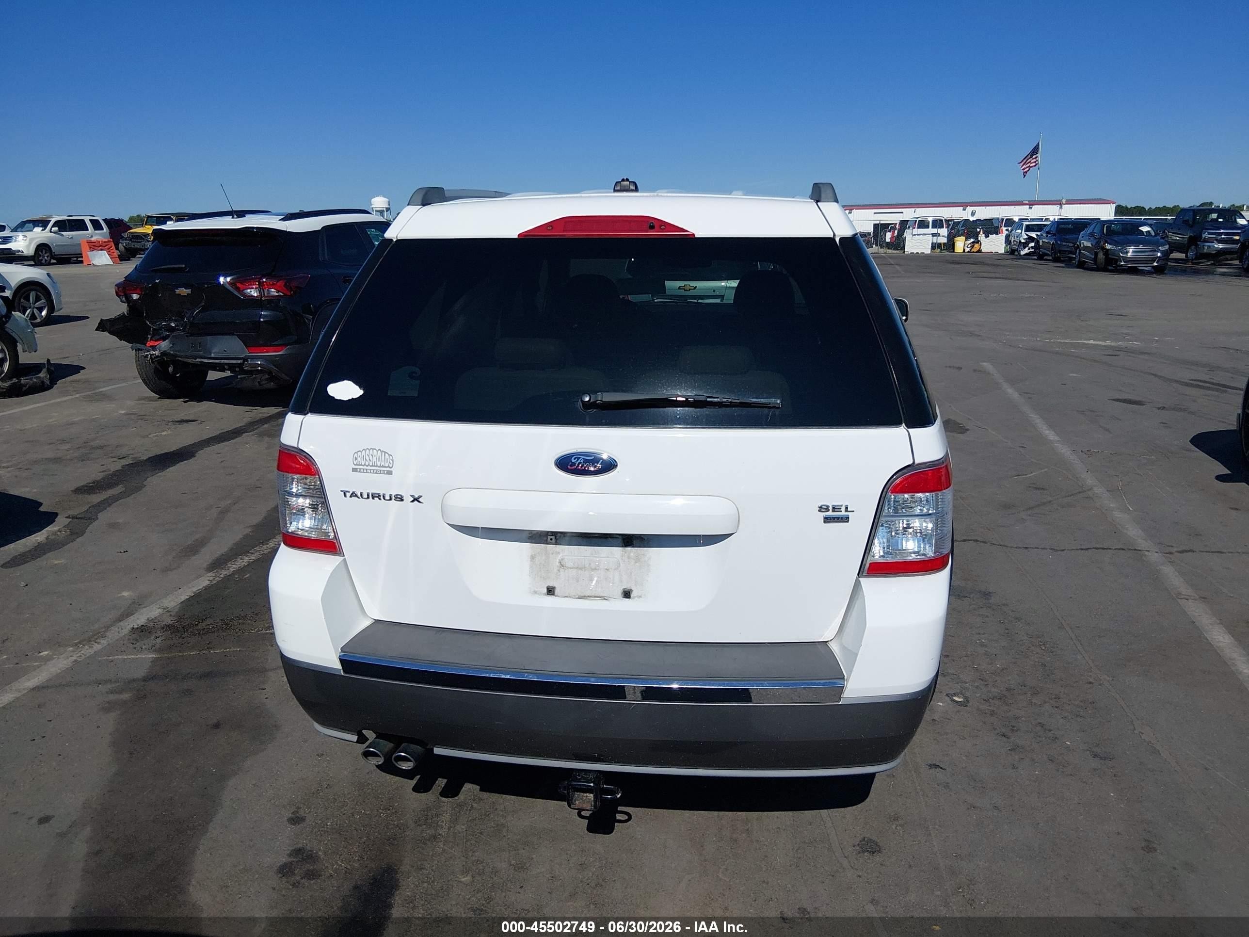 2008 Ford Taurus X Sel White vin: 1FMDK05W28GA33170
