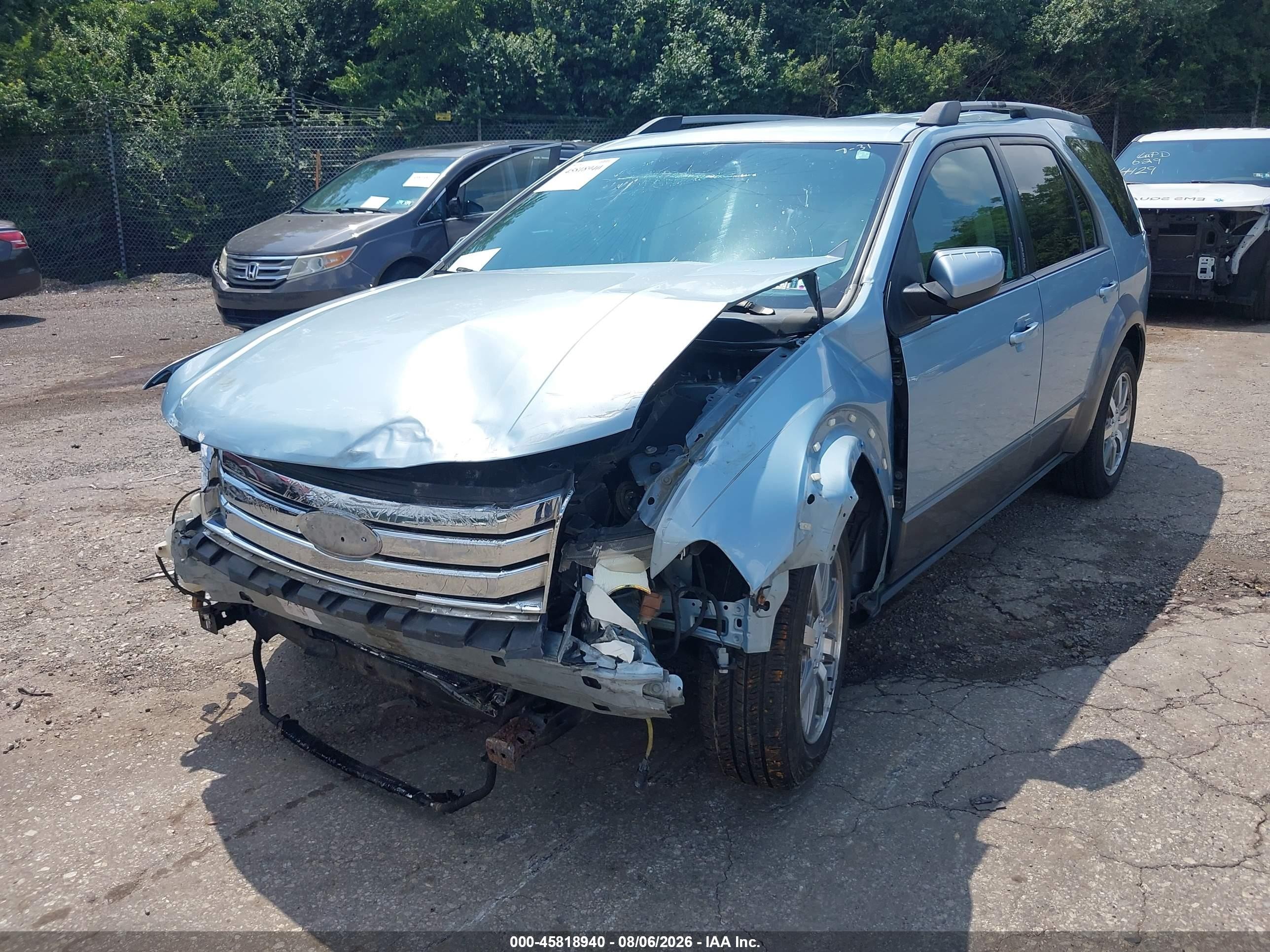 2008 Ford Taurus X Sel Light Blue vin: 1FMDK05W88GA34355