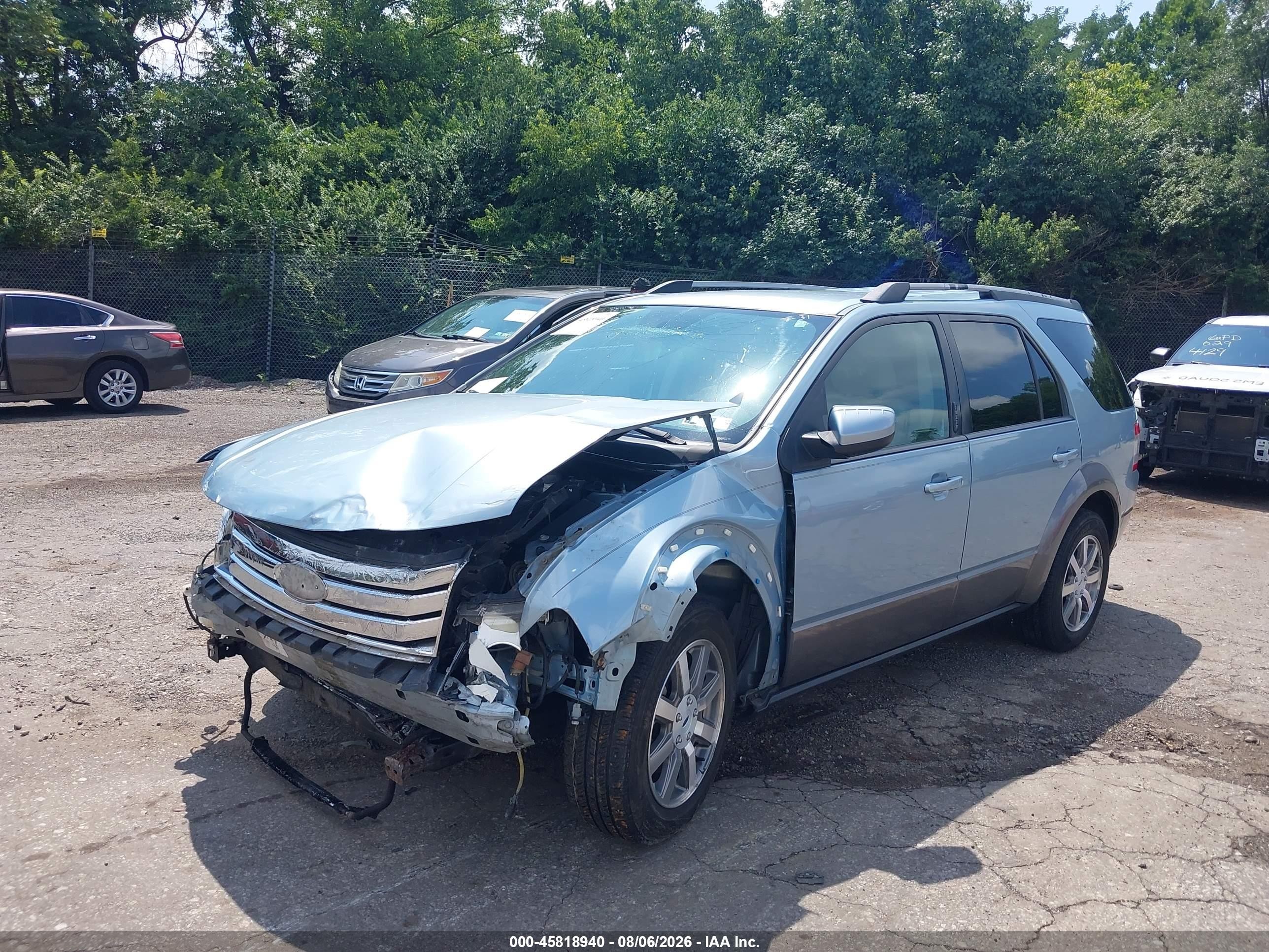 2008 Ford Taurus X Sel Light Blue vin: 1FMDK05W88GA34355