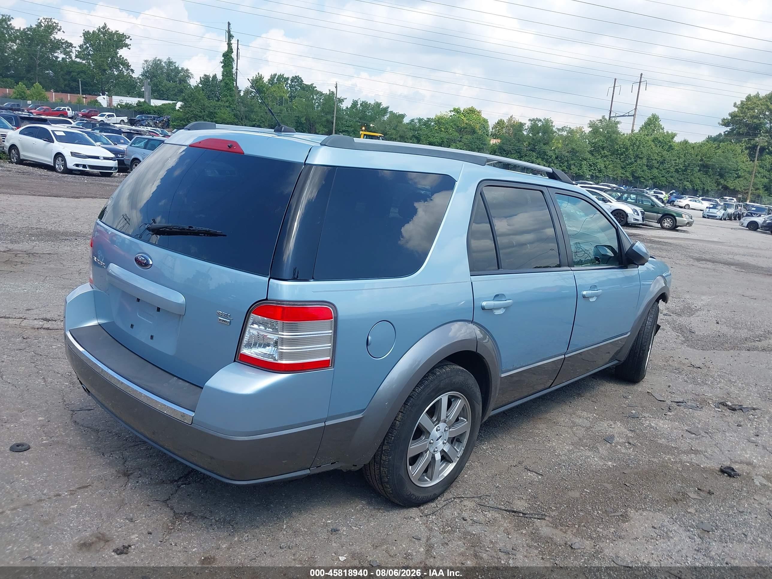 2008 Ford Taurus X Sel Light Blue vin: 1FMDK05W88GA34355
