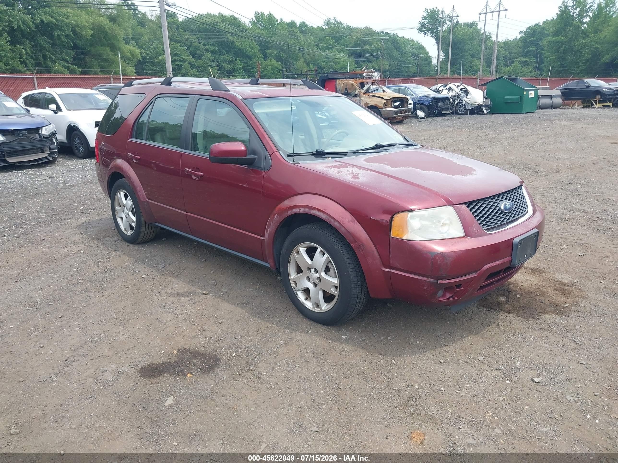 2007 Ford Freestyle Limited Red vin: 1FMDK06117GA19701
