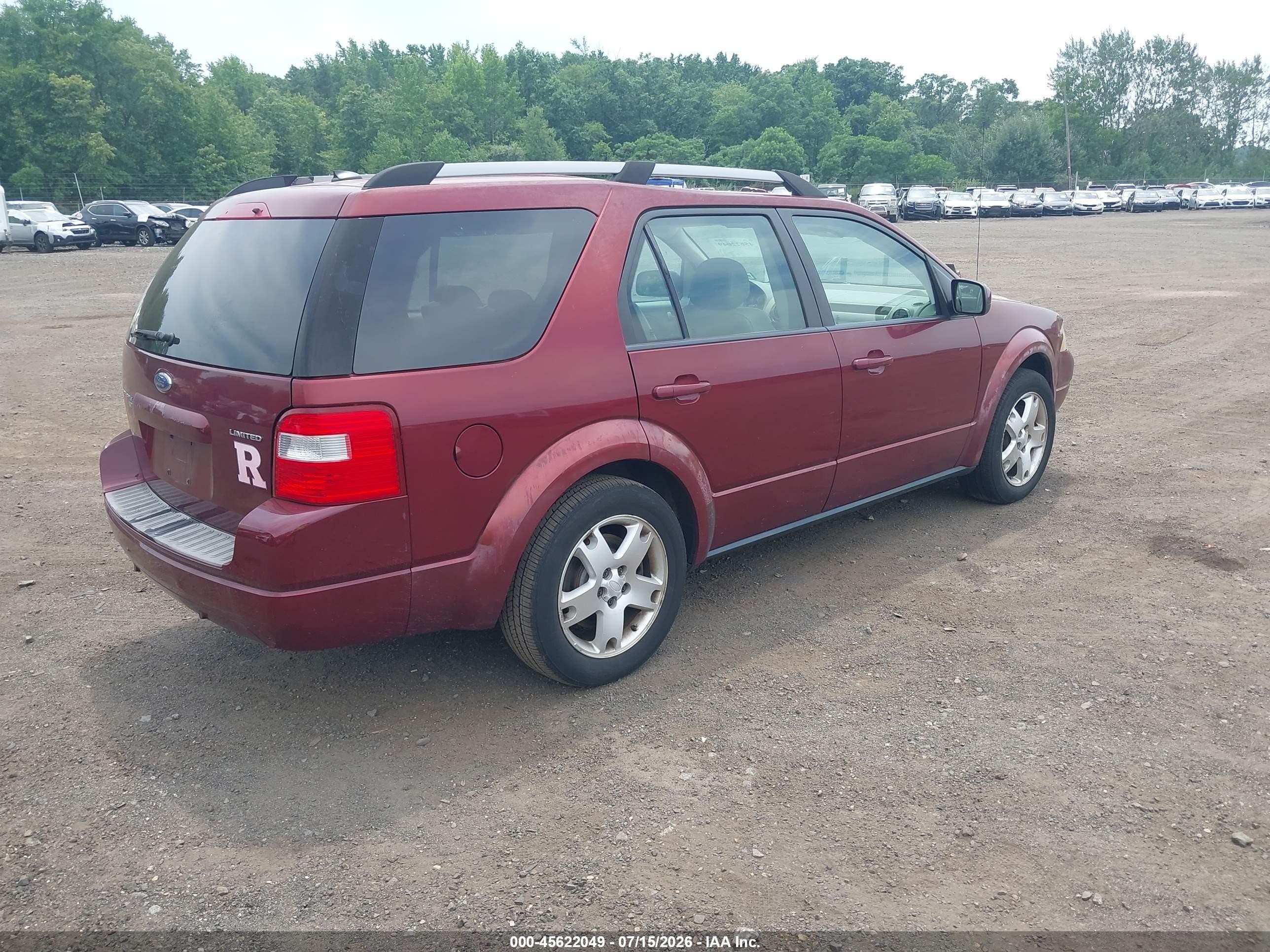 2007 Ford Freestyle Limited Red vin: 1FMDK06117GA19701