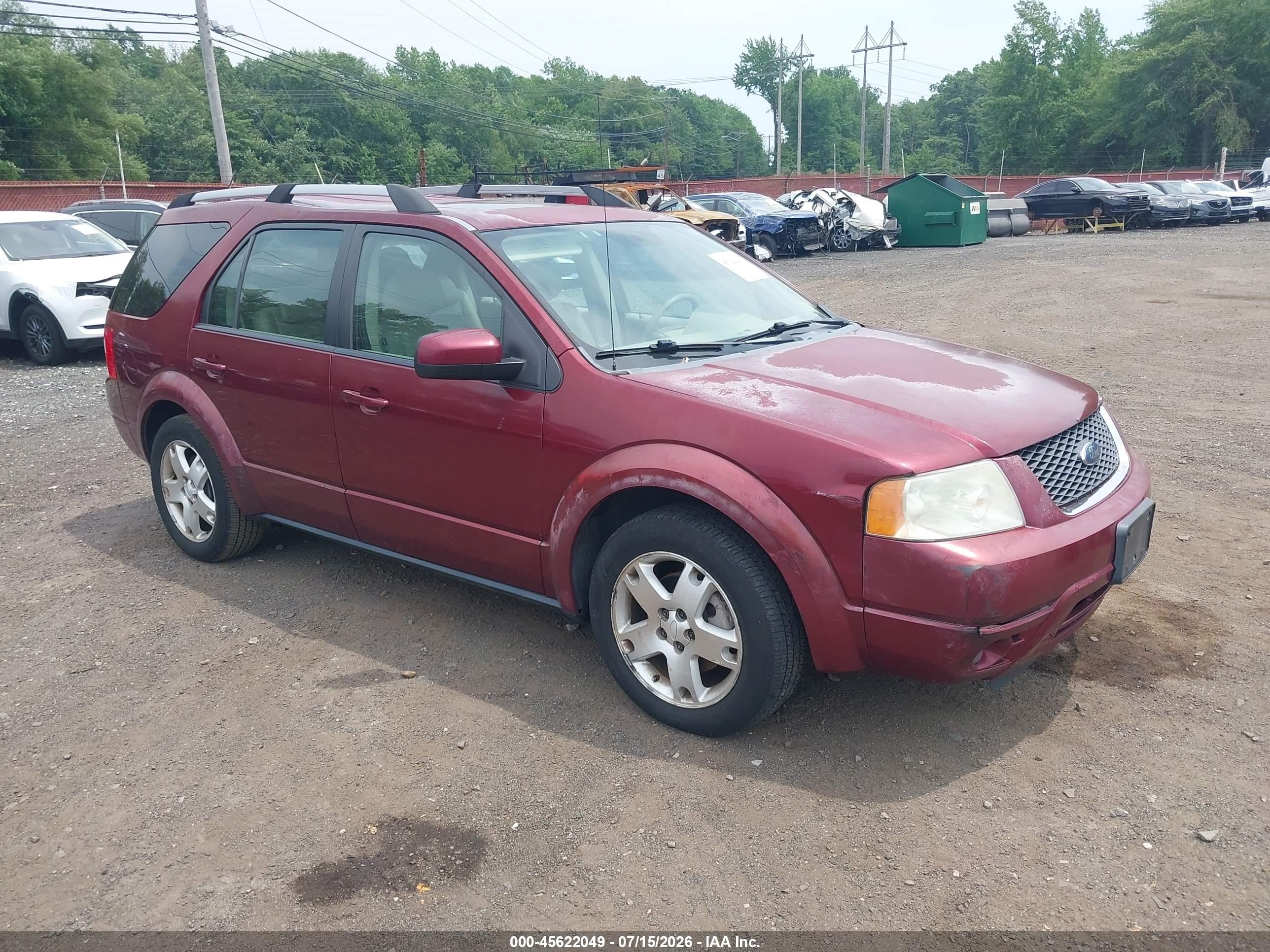 2007 Ford Freestyle Limited Red vin: 1FMDK06117GA19701