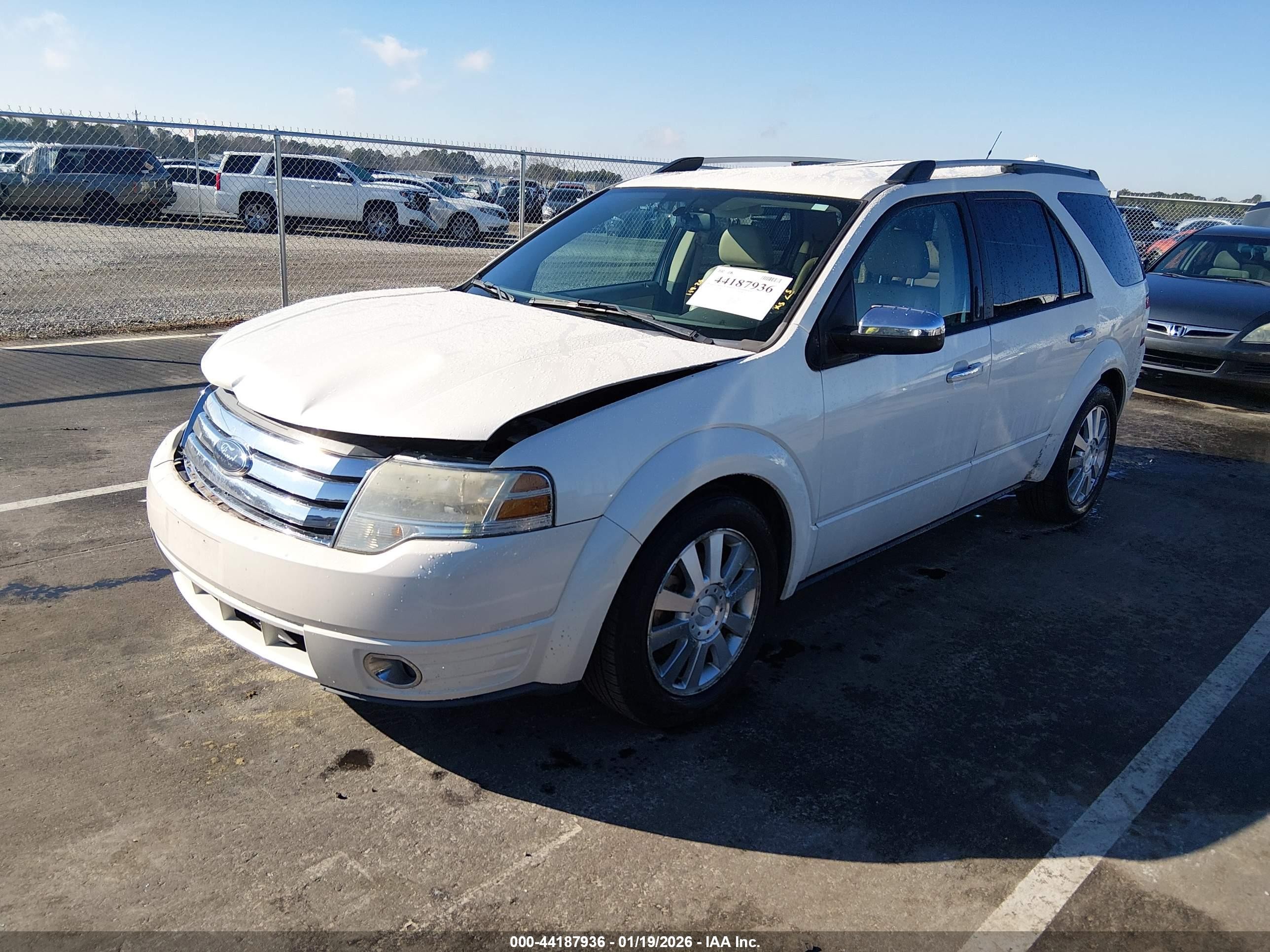 2009 Ford Taurus X Limited White vin: 1FMDK06W49GA03717