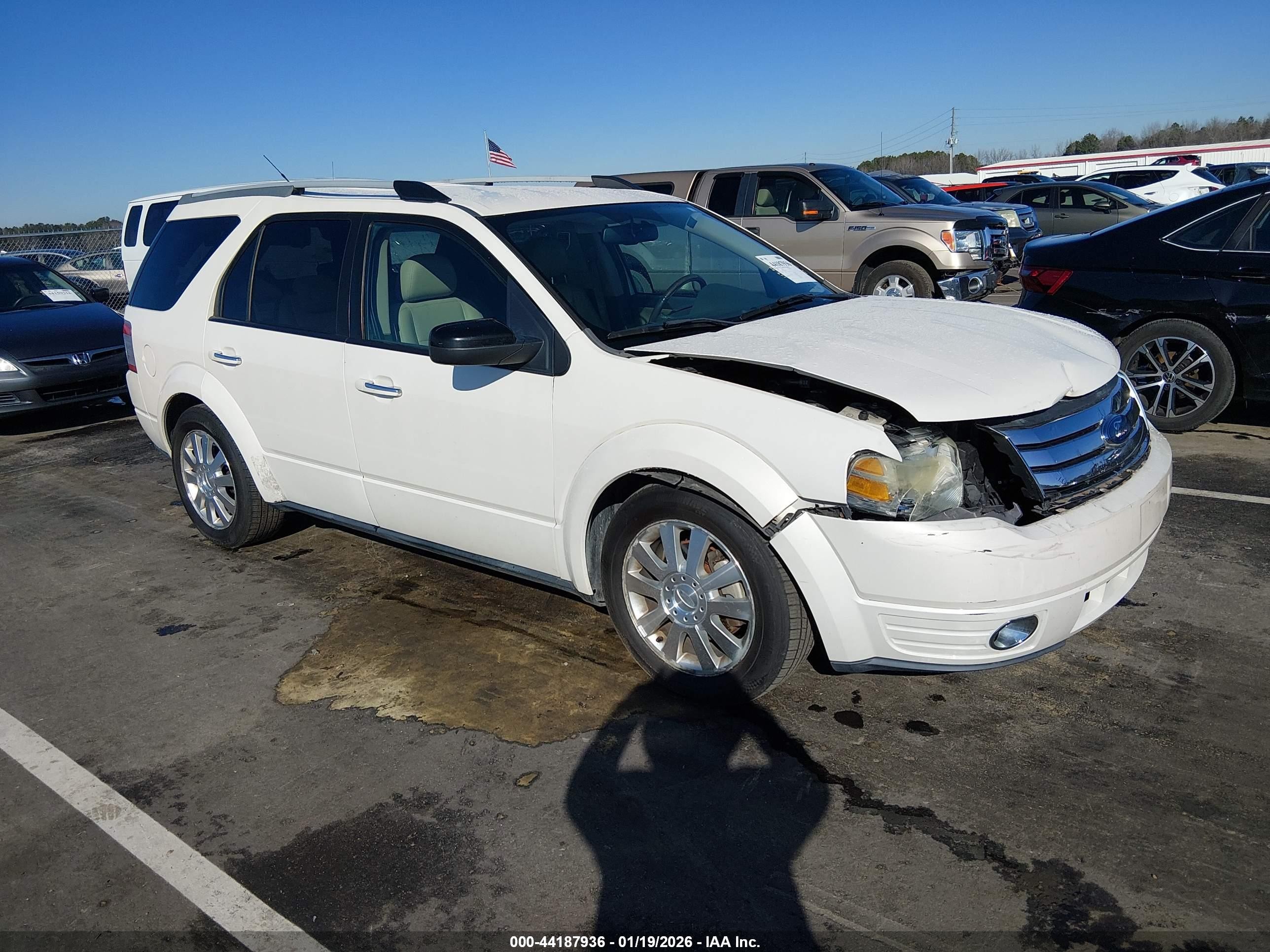 2009 Ford Taurus X Limited White vin: 1FMDK06W49GA03717