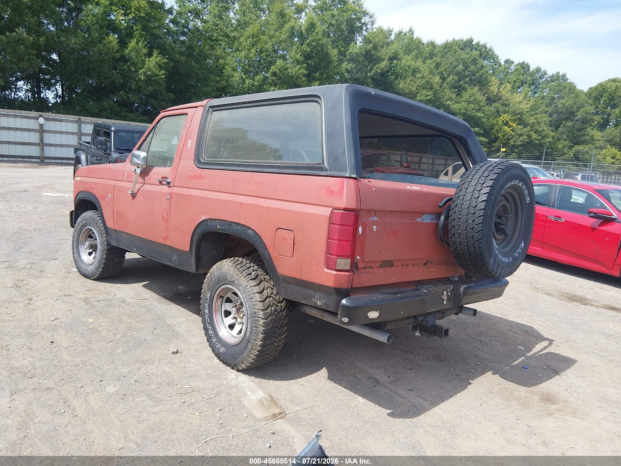 1986 Ford Bronco U100 Red vin: 1FMDU15NXGLA81979